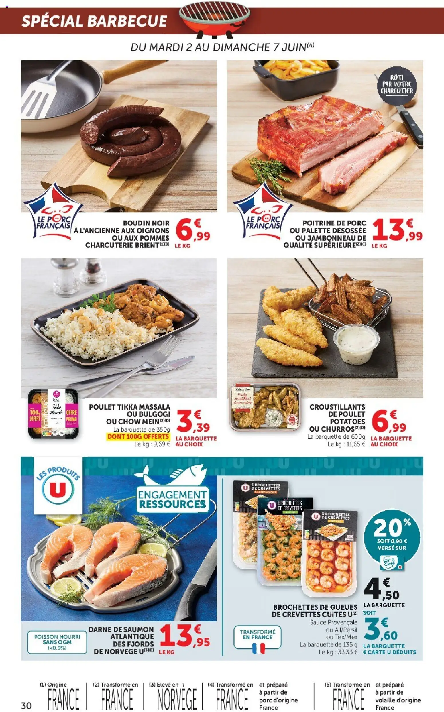 {H1} | Page: 30 | Produits: Crevettes, Porc, Pommes, Saumon