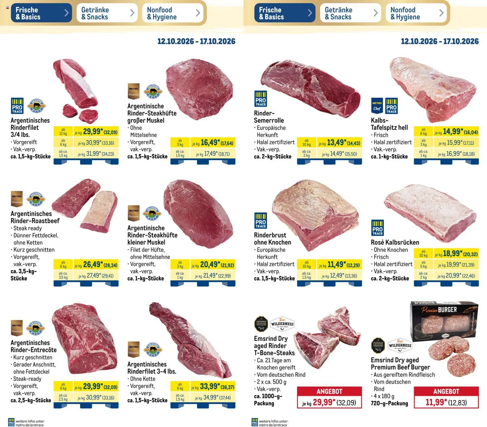 Metro Prospekt – gültig ab 12.10.2026 | Seite: 2 | Produkte: Tafelspitz, Rinderfilet, Burger, Rindfleisch