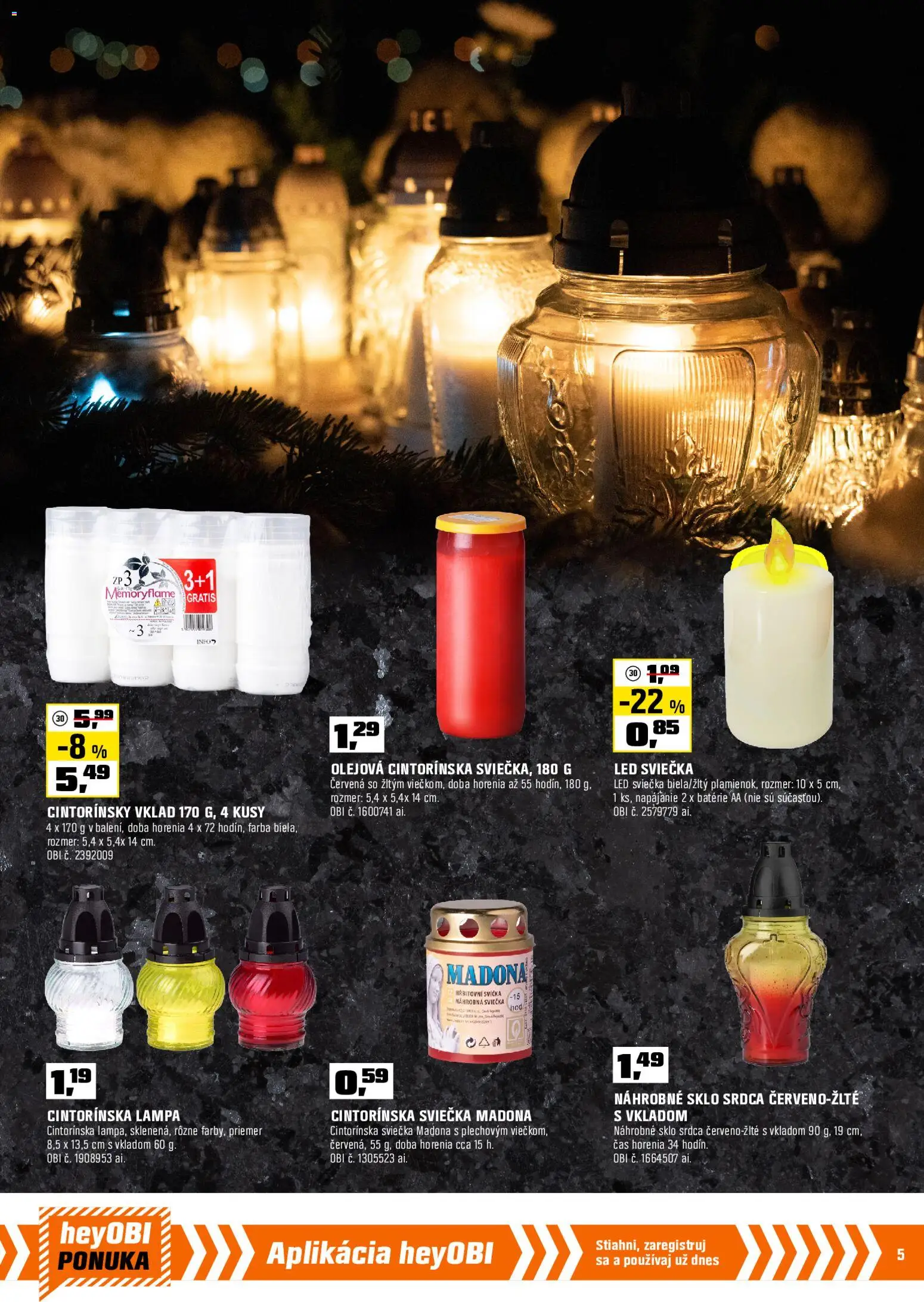 Nové OBI akcie – leták je platný od 01.10.2026 | Strana: 5 | Produkty: Lampa, Led, Batérie