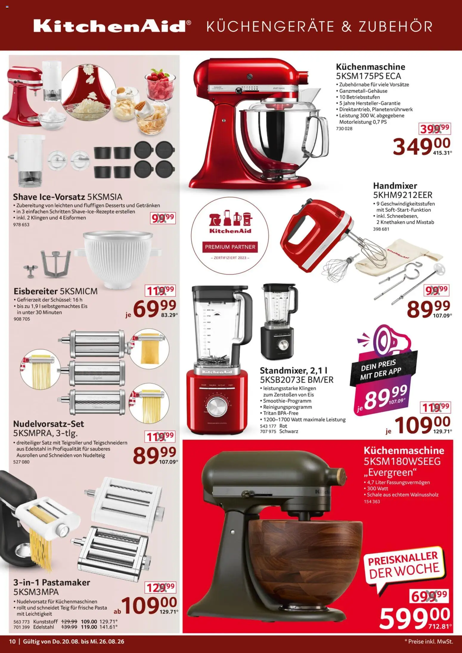 Selgros Non Food – gültig ab 20.08.2026 | Seite: 10 | Produkte: Handmixer, Pasta, Mixstab, Eis