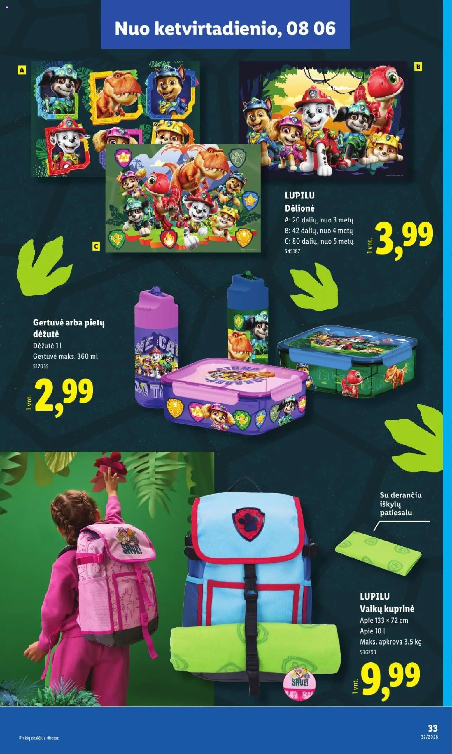 LIDL akcijos nuo 2026.07.20 | Puslapis: 33 | Prekių: Kuprinė