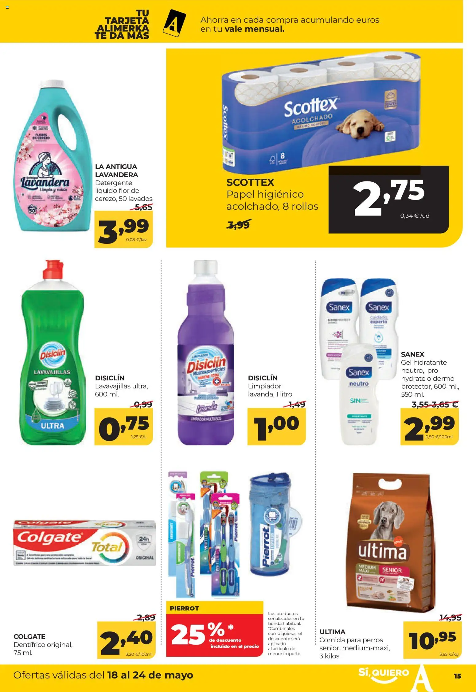 Alimerka folleto Castilla y León │ válido desde el 18.05.2026 | Página: 15 | Productos: Detergente, Papel higienico, Té, Lavavajillas