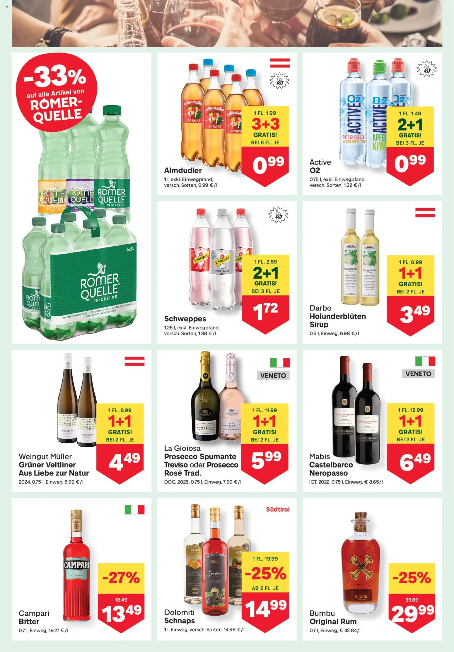 MPREIS Flugblatt gültig ab 20.08.2026 | Seite: 10 | Produkte: Pfirsich, Campari, Prosecco, Mineralwasser