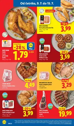 Lidl katalog akcije – veljaven od 09.07.2026 | Stran: 2 | Izdelki: Zar, Piščančja bedra, Zrezki