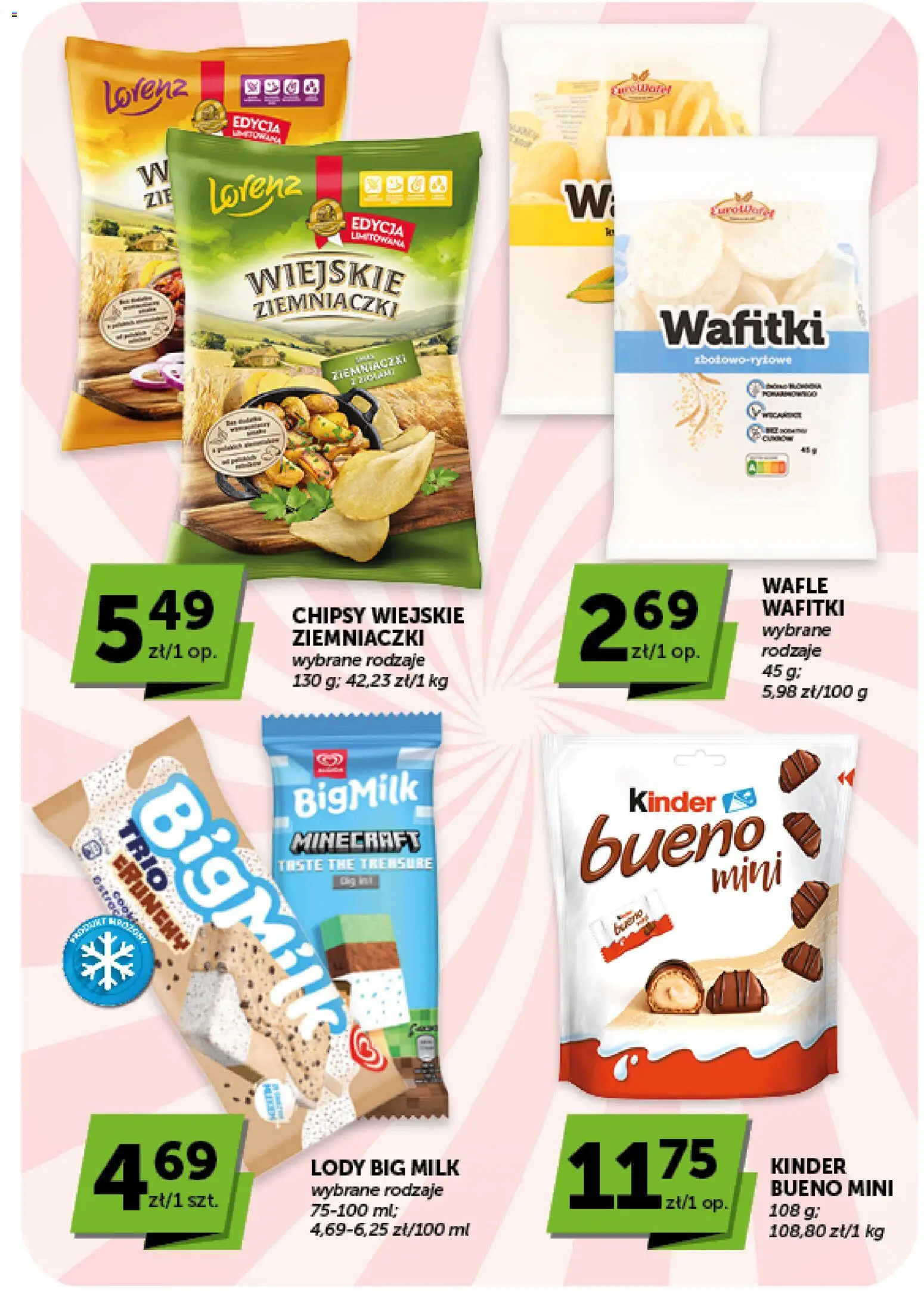 Groszek gazetka - Minimarket od 16.07.2026 | Strona: 19 | Produkty: Chipsy, Wafle, Ziemniaczki, Lody