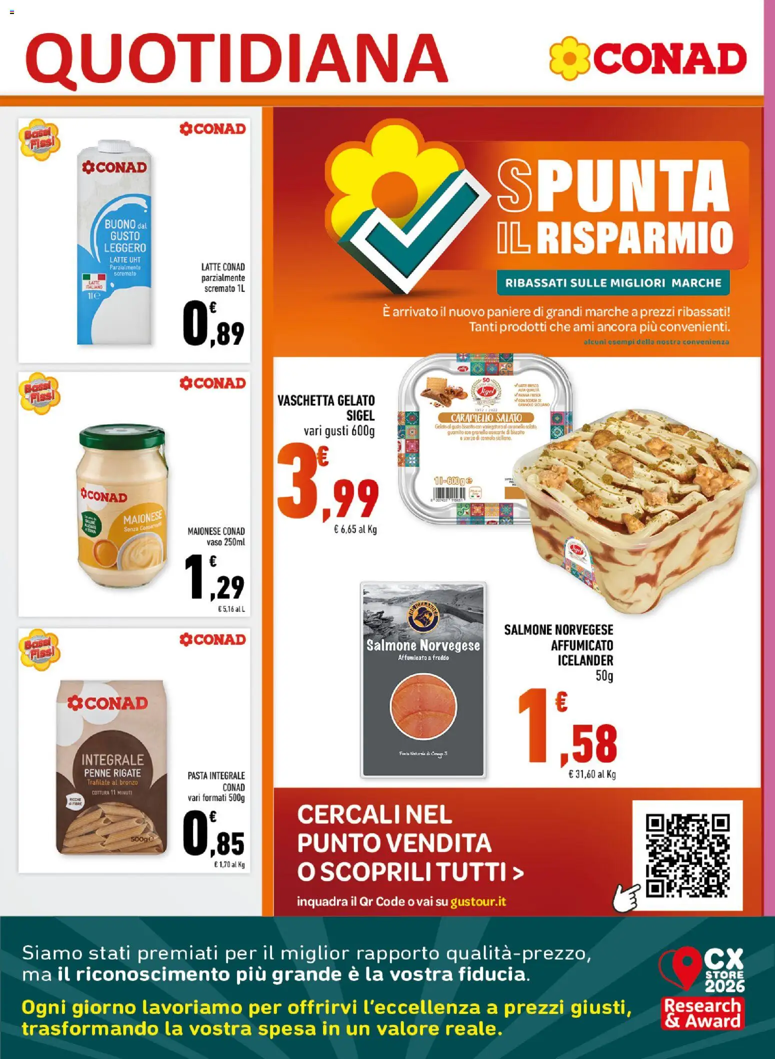 Volantino Conad del 29/07/2026 | Pagina: 7 | Prodotti: Salmone, Maionese, Latte, Pasta
