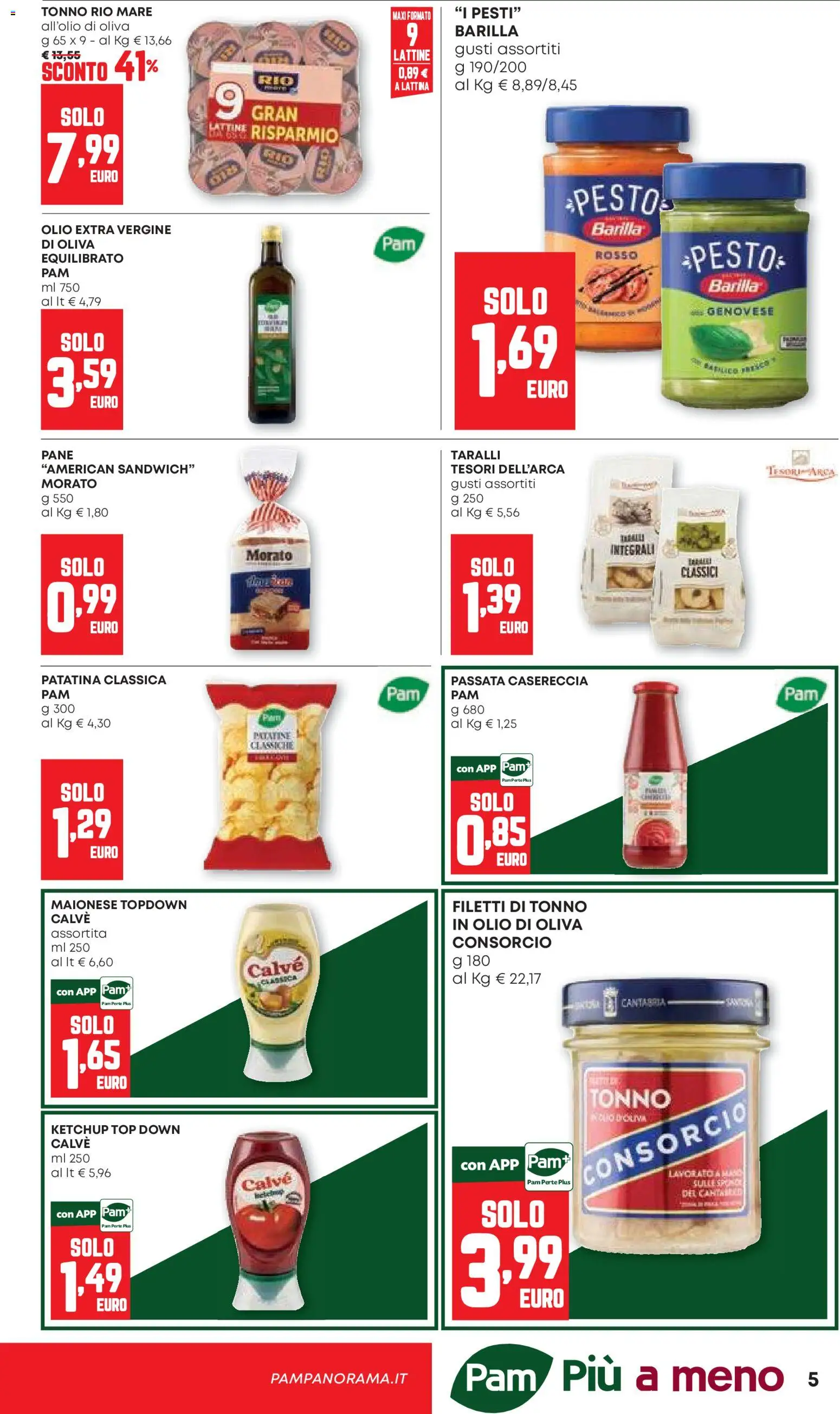 Volantino PAM del 22/10/2026 | Pagina: 5 | Prodotti: Pane, Olio, Top, Barilla