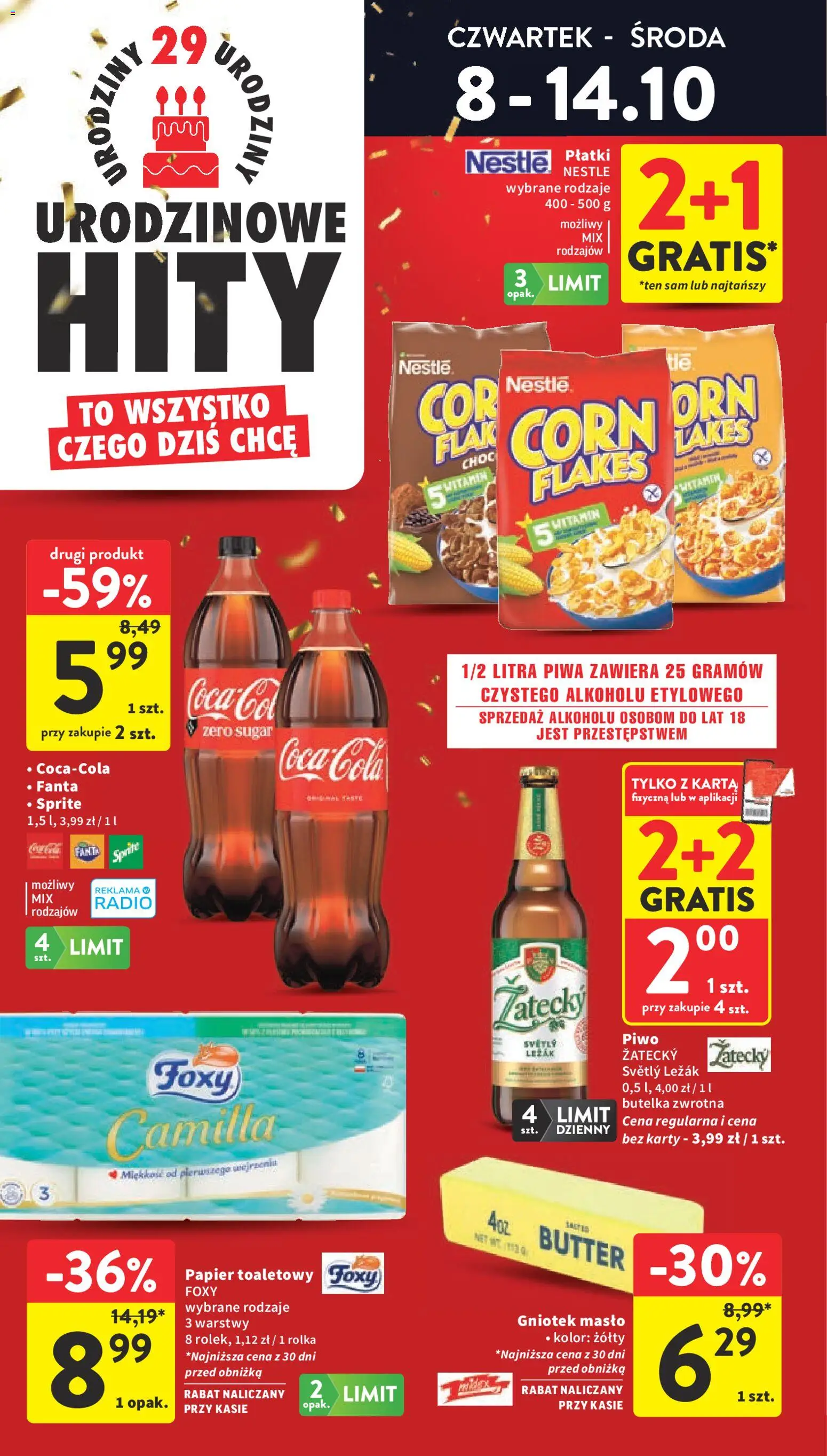 Intermarche gazetka od 08.10.2026 | Strona: 6 | Produkty: Papier toaletowy, Fanta, Masło, Piwo