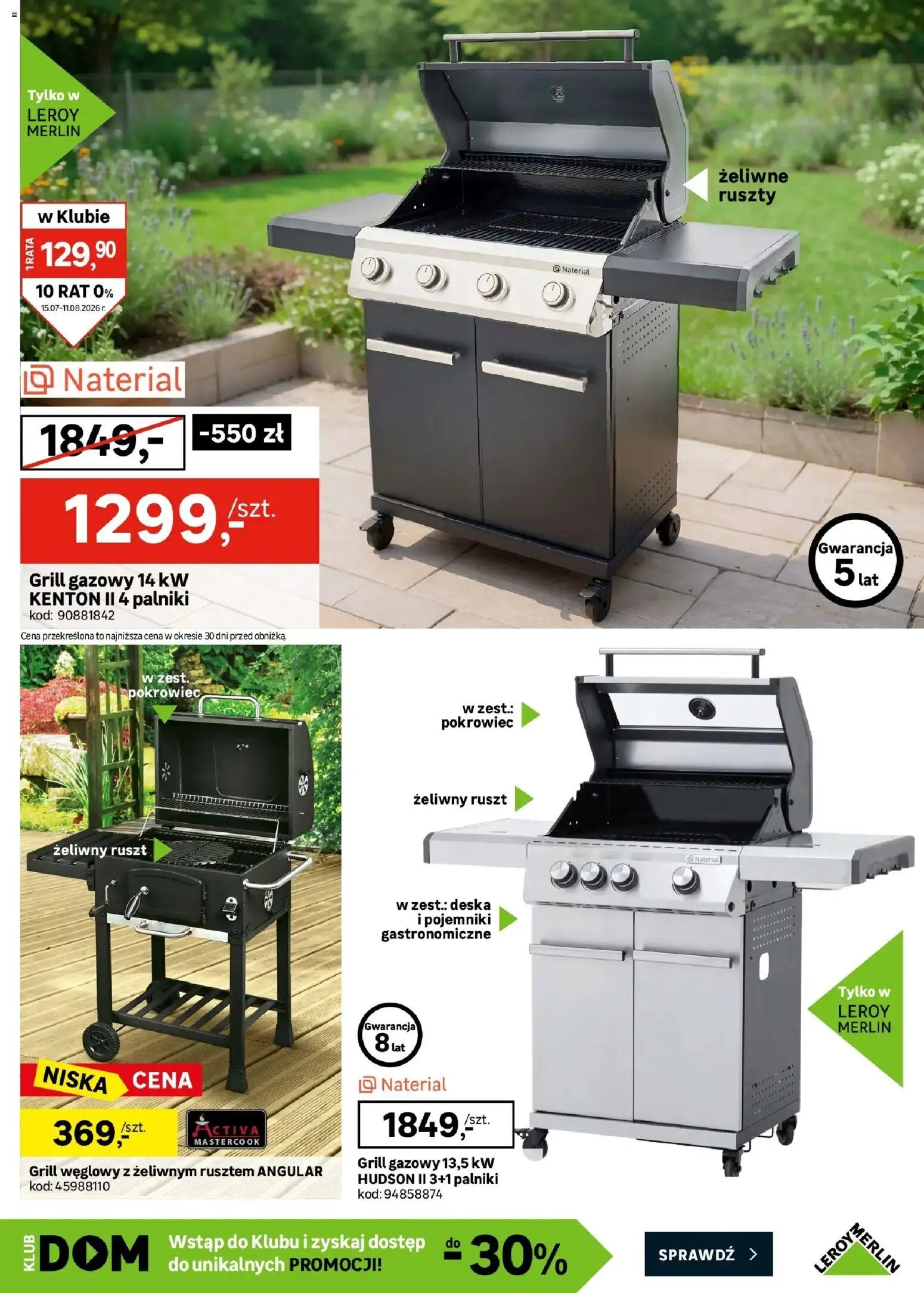 Leroy Merlin gazetka od (15.07.2026 - 11.08.2026) | Strona: 31 | Produkty: Grill, Grill gazowy, Ruszt