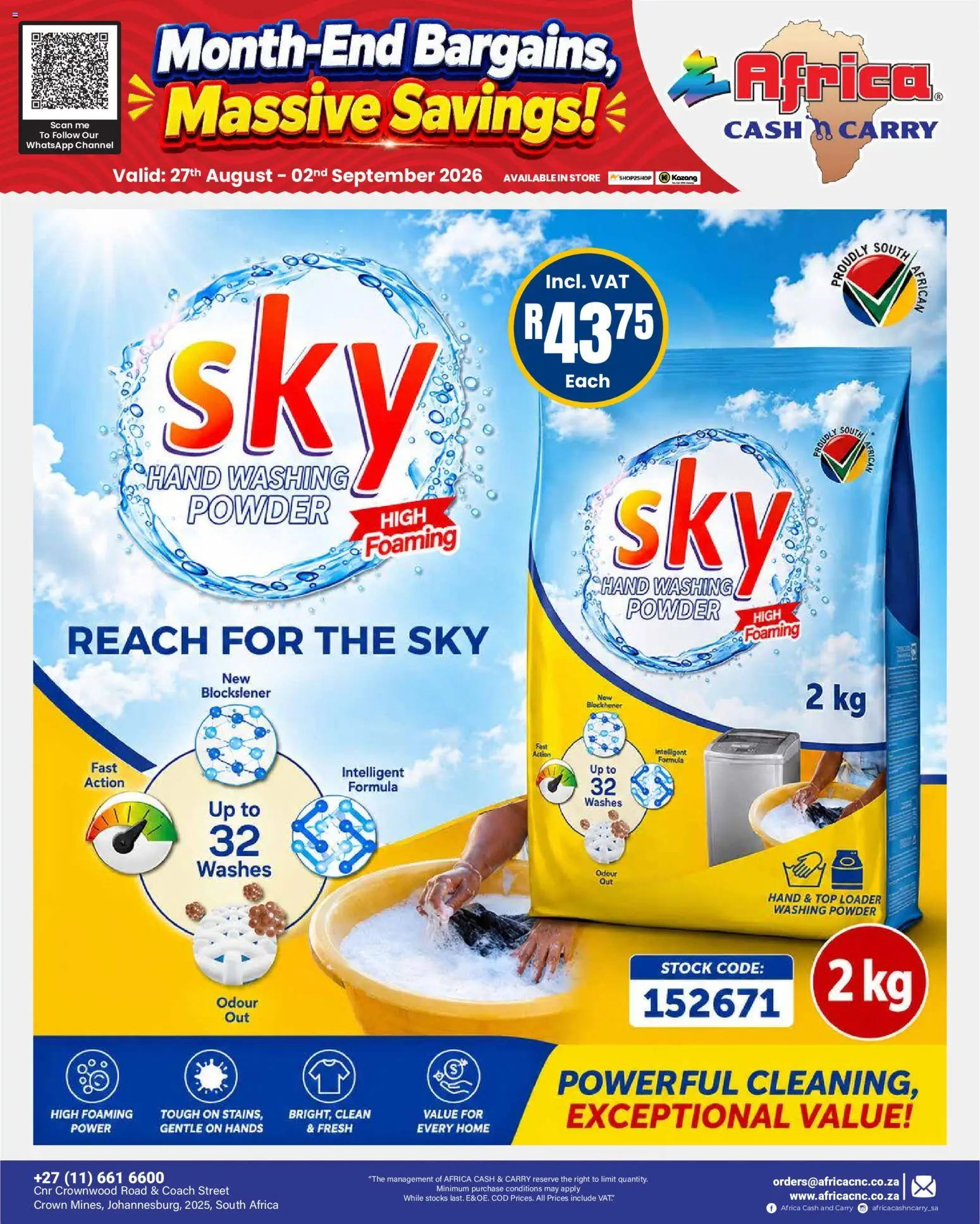 New Africa Cash & Carry catalogue – valid from 27/08/2026 | Page: 15 | Products: Powder, Stock, Washing powder