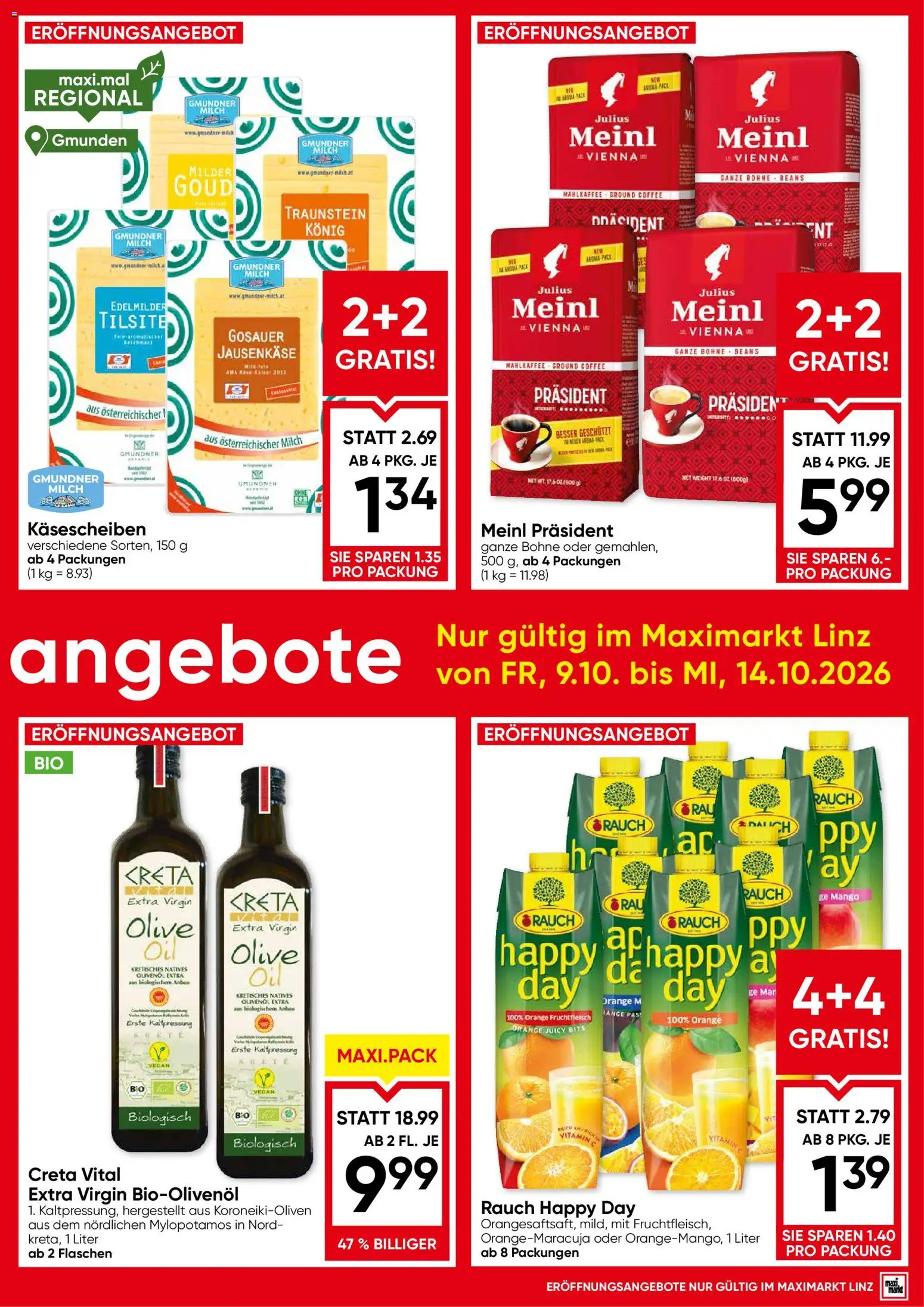 Maximarkt Eröffnung Linz gültig ab 09.10.2026 | Seite: 3 | Produkte: Mango, Bohne, Milch