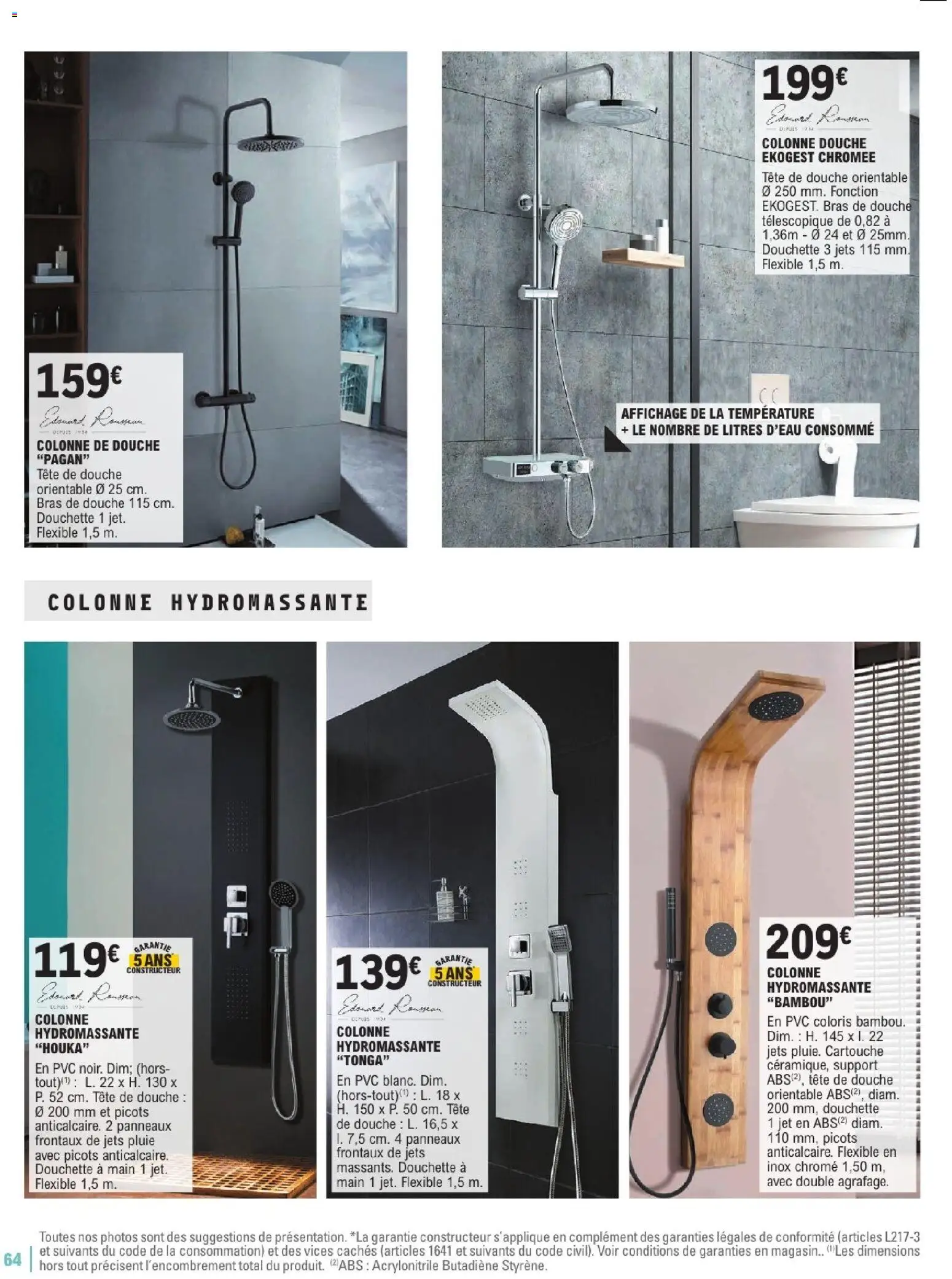 {H1} | Page: 64 | Produits: Colonne, Colonne de douche, Bambou, Cartouche