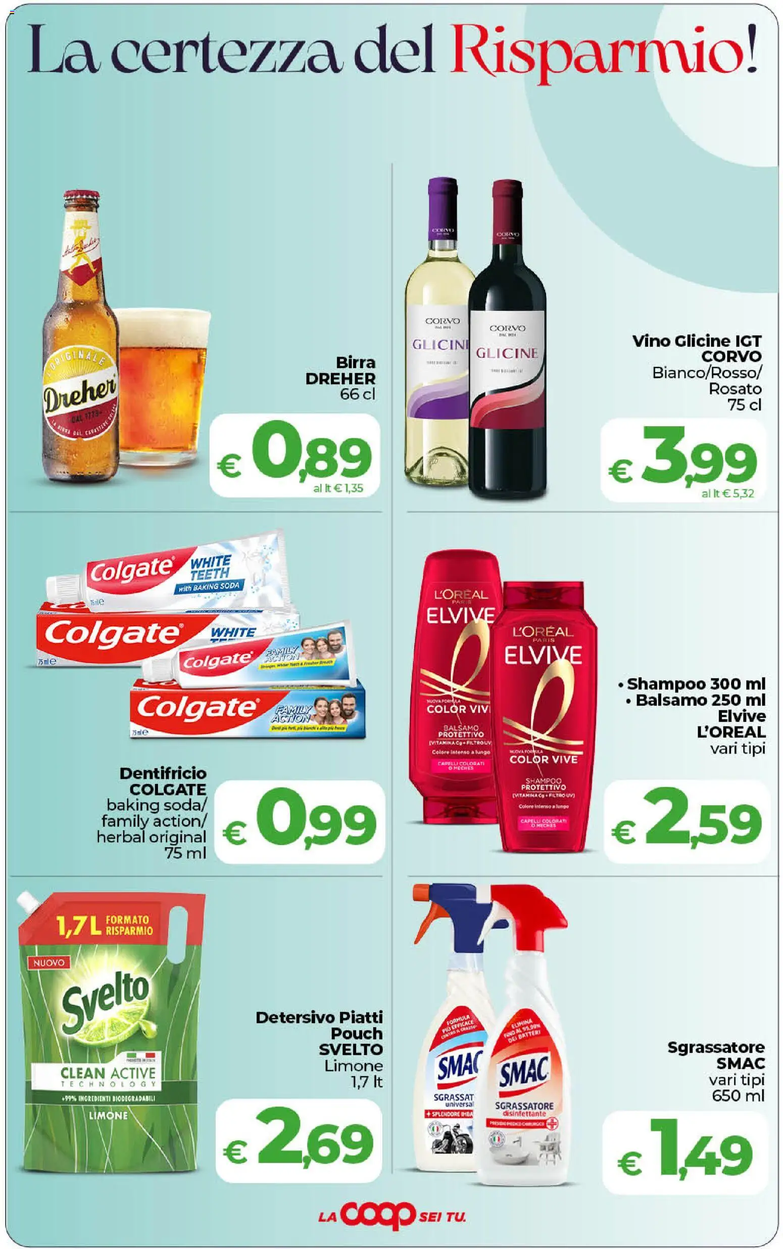 Volantino COOP del 31/07/2026 | Pagina: 4 | Prodotti: Shampoo, Balsamo, Birra, Vino
