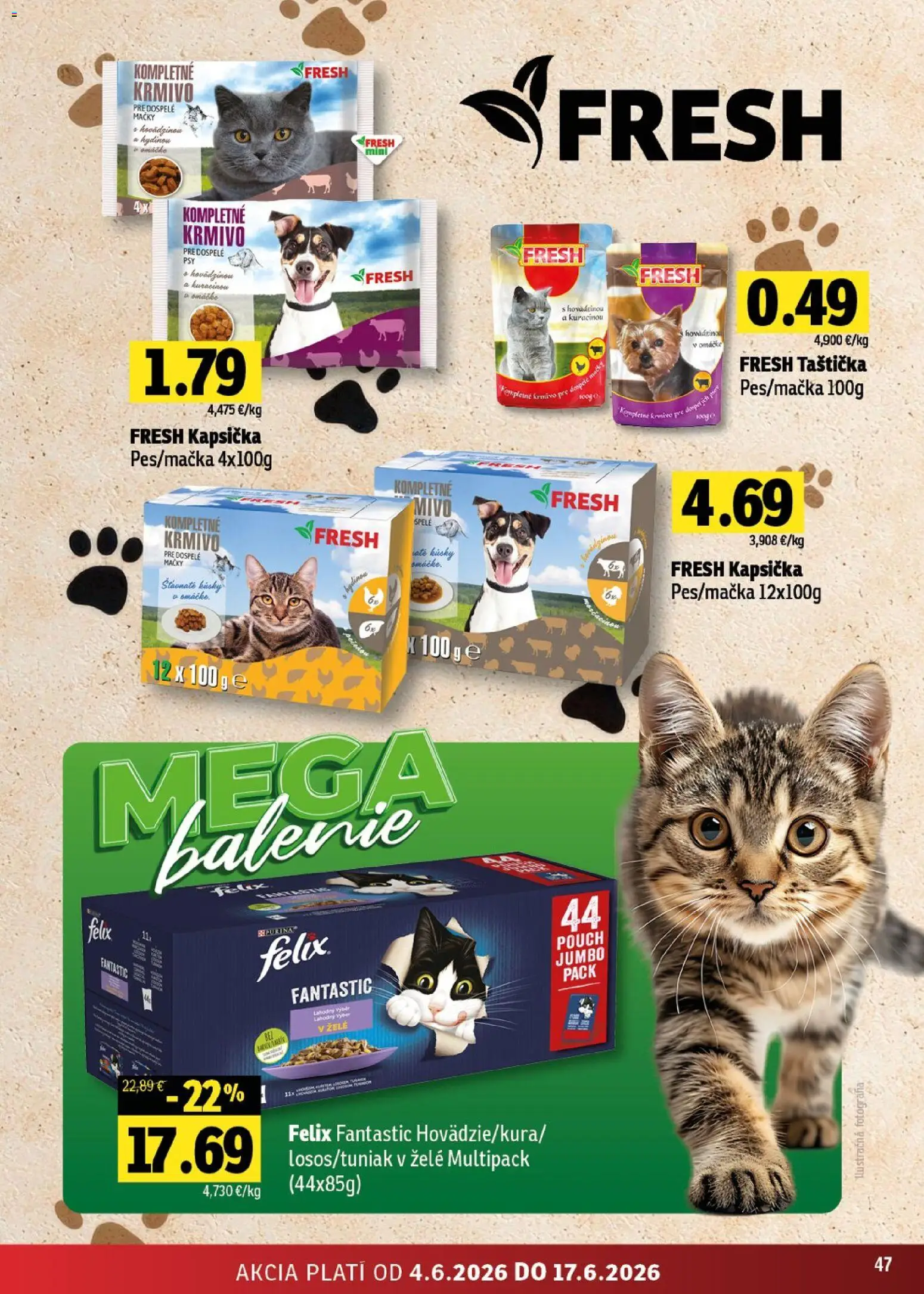 Nové Fresh akcie – leták je platný od 04.06.2026 | Strana: 47 | Produkty: Felix