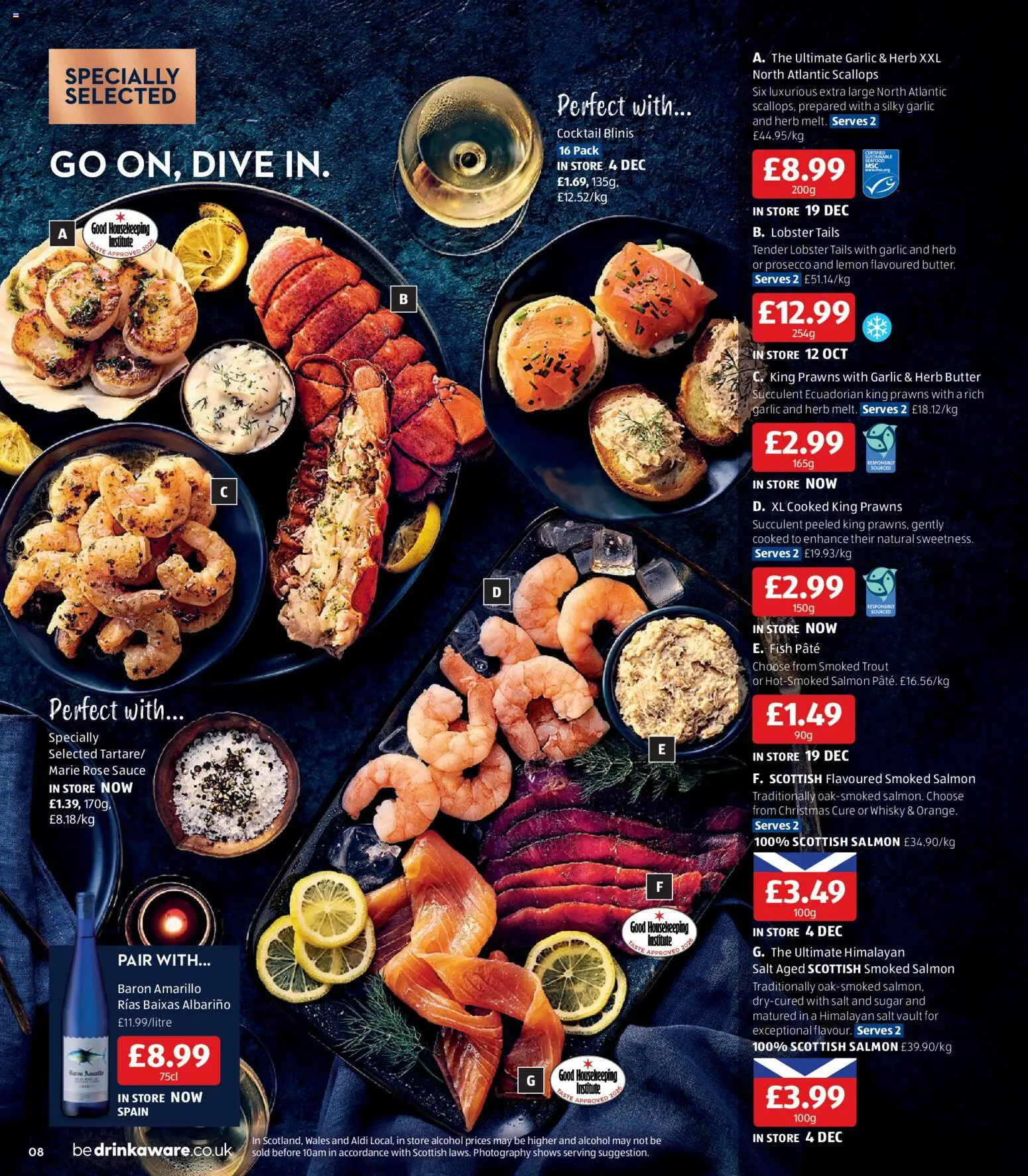 {H1} | Page: 8 | Products: Salmon, Pâté, Prawns, Sugar