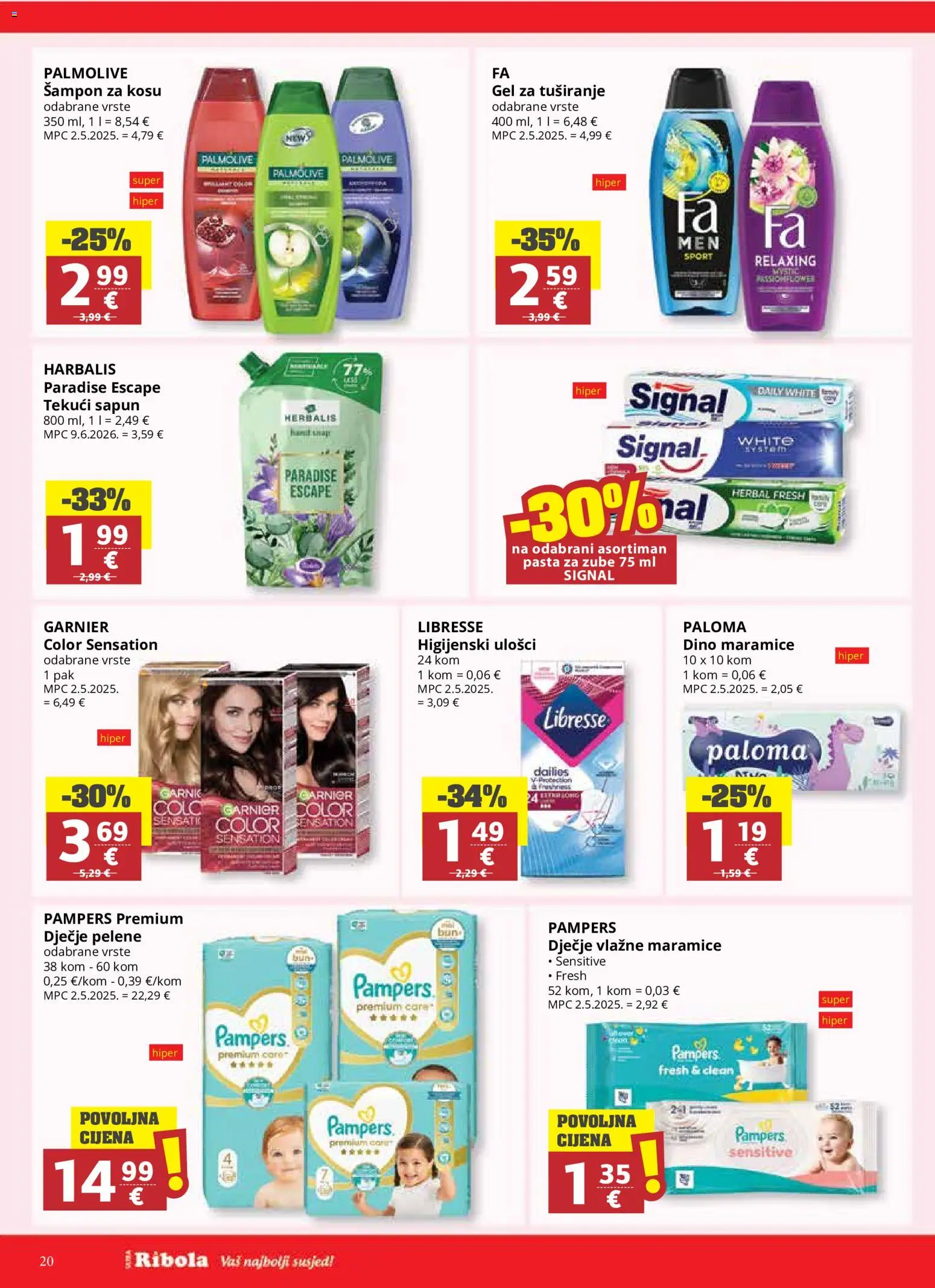 Ribola katalog | vrijedi od 14.10.2026 | Stranica: 20 | Proizvodi: Sapun, Gel za tuširanje, Garnier, Libresse