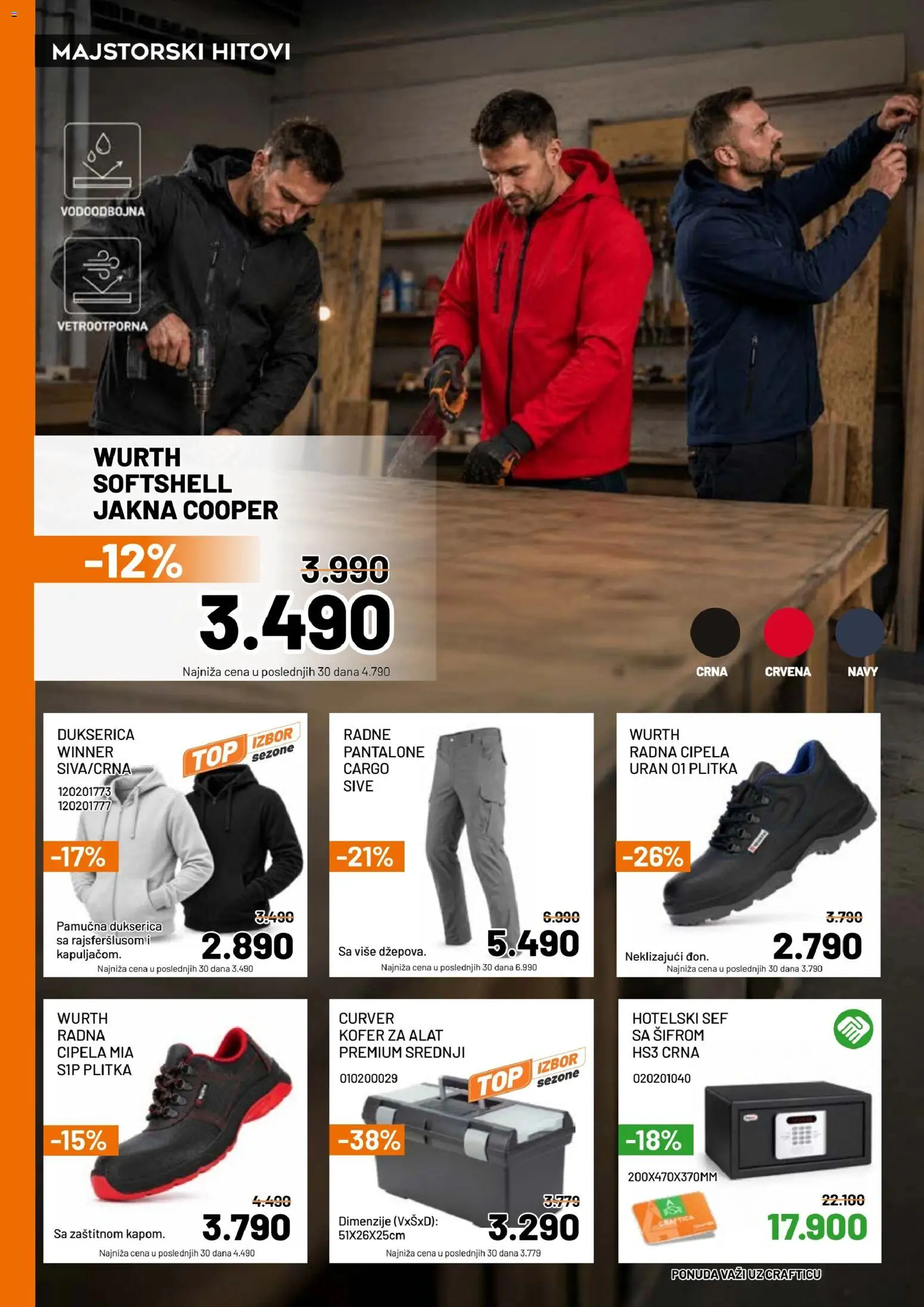 Crafter katalog - važi od 02.09.2026 | Strana: 7 | Proizvode: Kofer za alat, Kofer, Jakna, Alat