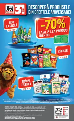 Ofertele Mega Image valabile de la 01.10.2026 | Pagină: 28 | Produse: Brânză, Bere, Chipsuri, Sare