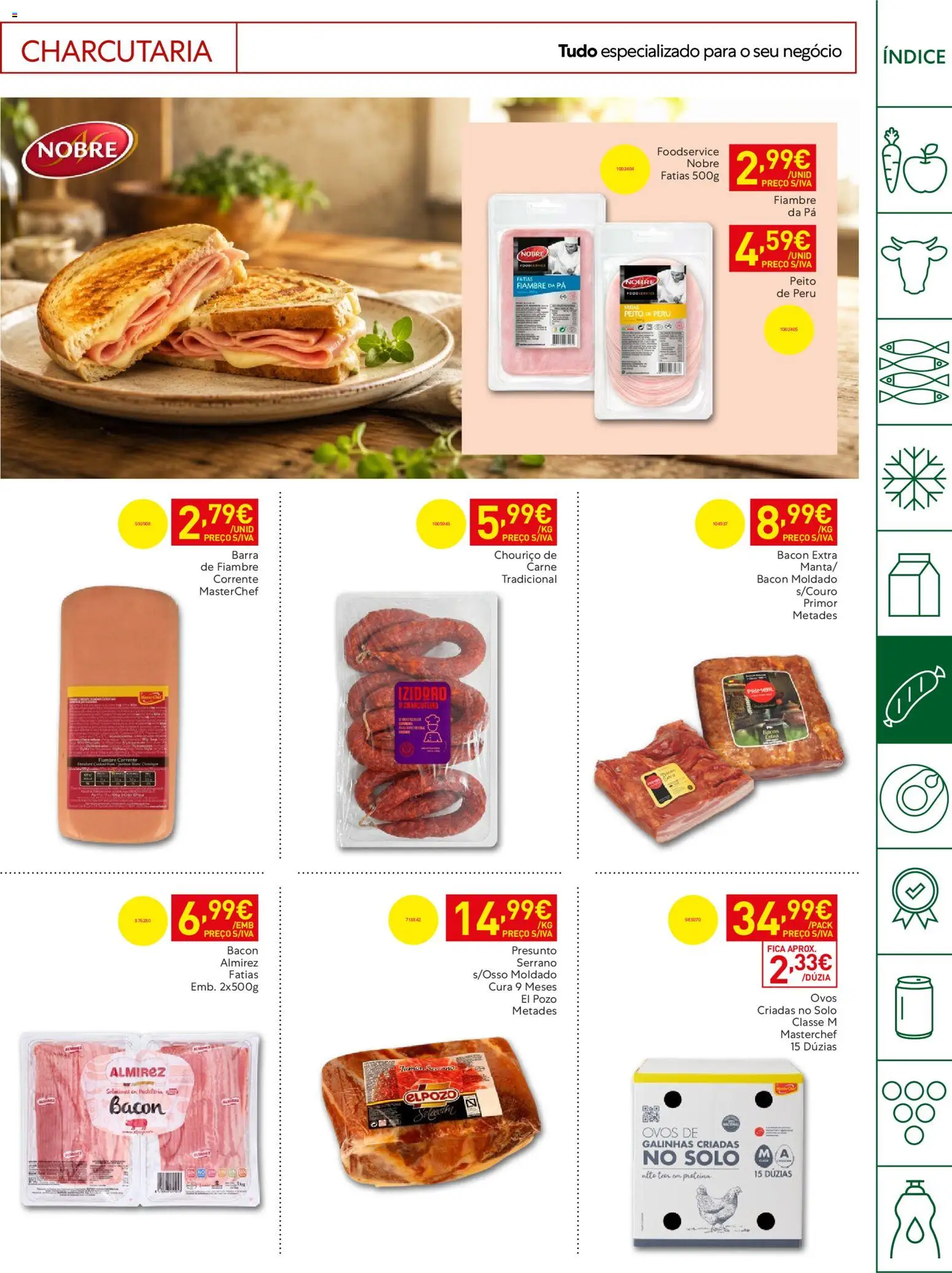 Recheio Horeca │ válido de 30/06/2026 | Página: 13 | Produtos: Peito de peru, Peru, Presunto, Proteina
