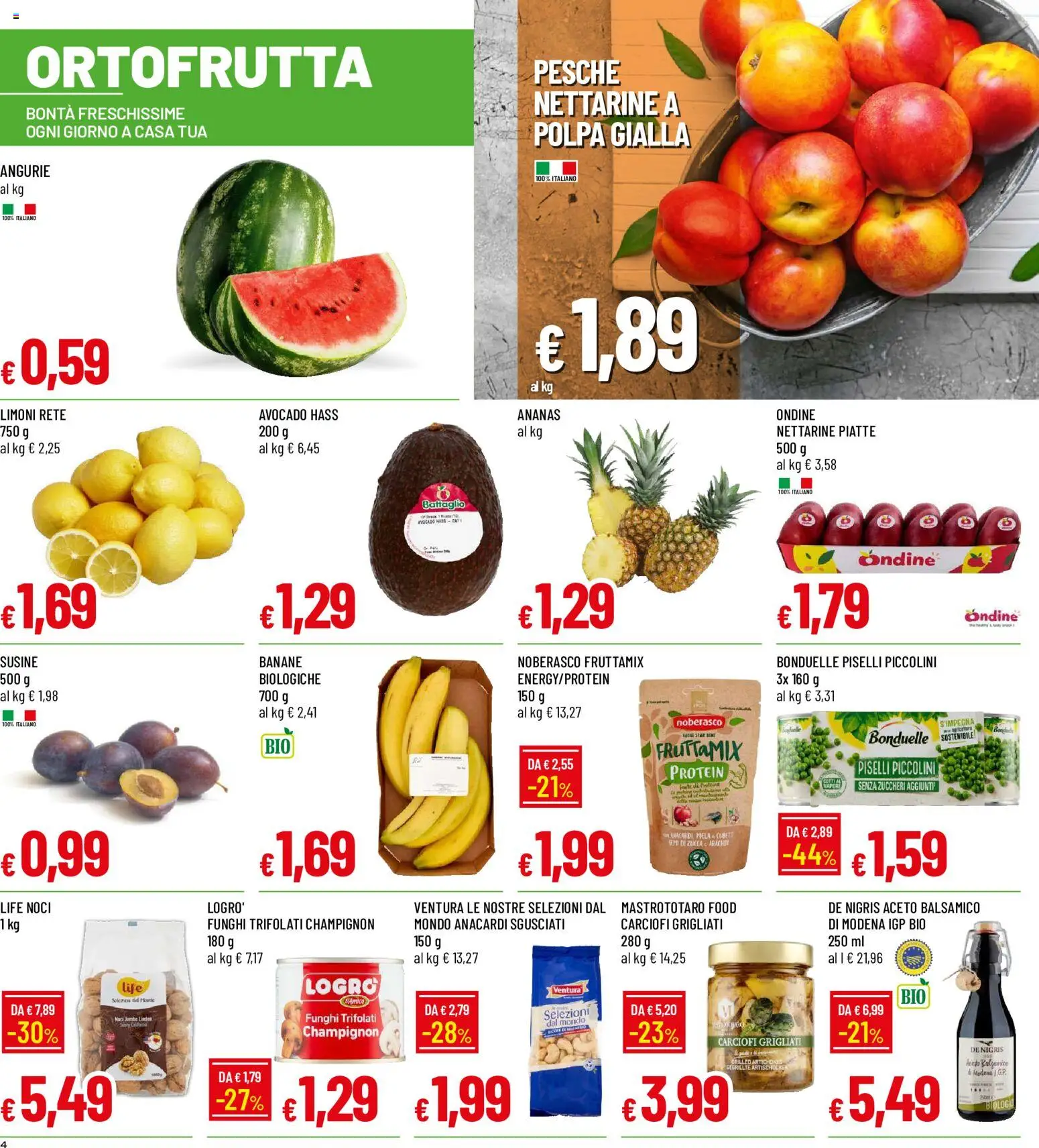 Volantino Galassia del 17/08/2026 | Pagina: 4 | Prodotti: Avocado, Anacardi, Piselli, Pesche