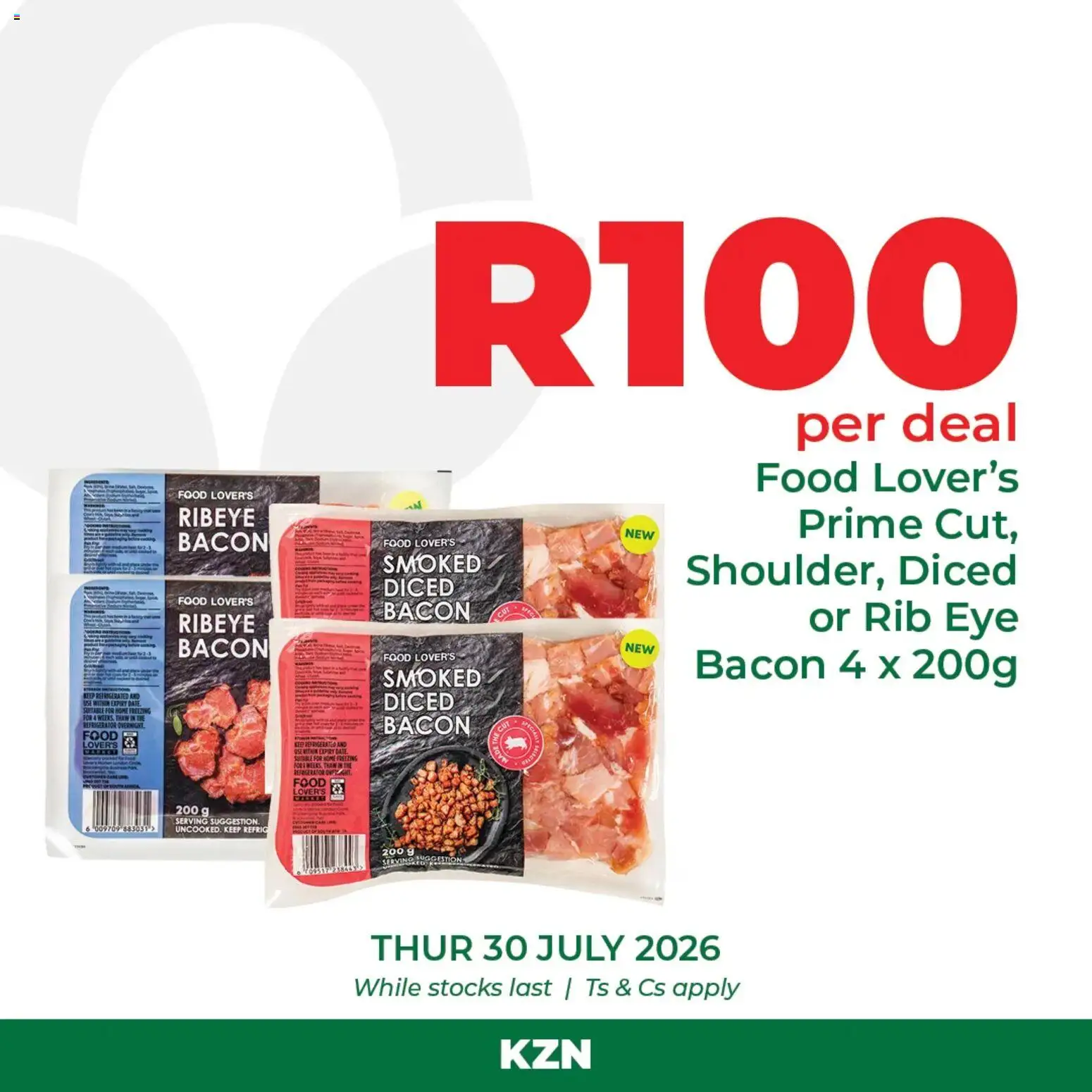 New Food Lover's Market catalogue – valid from 30/07/2026 | Page: 4 | Products: Refrigerator, Bacon
