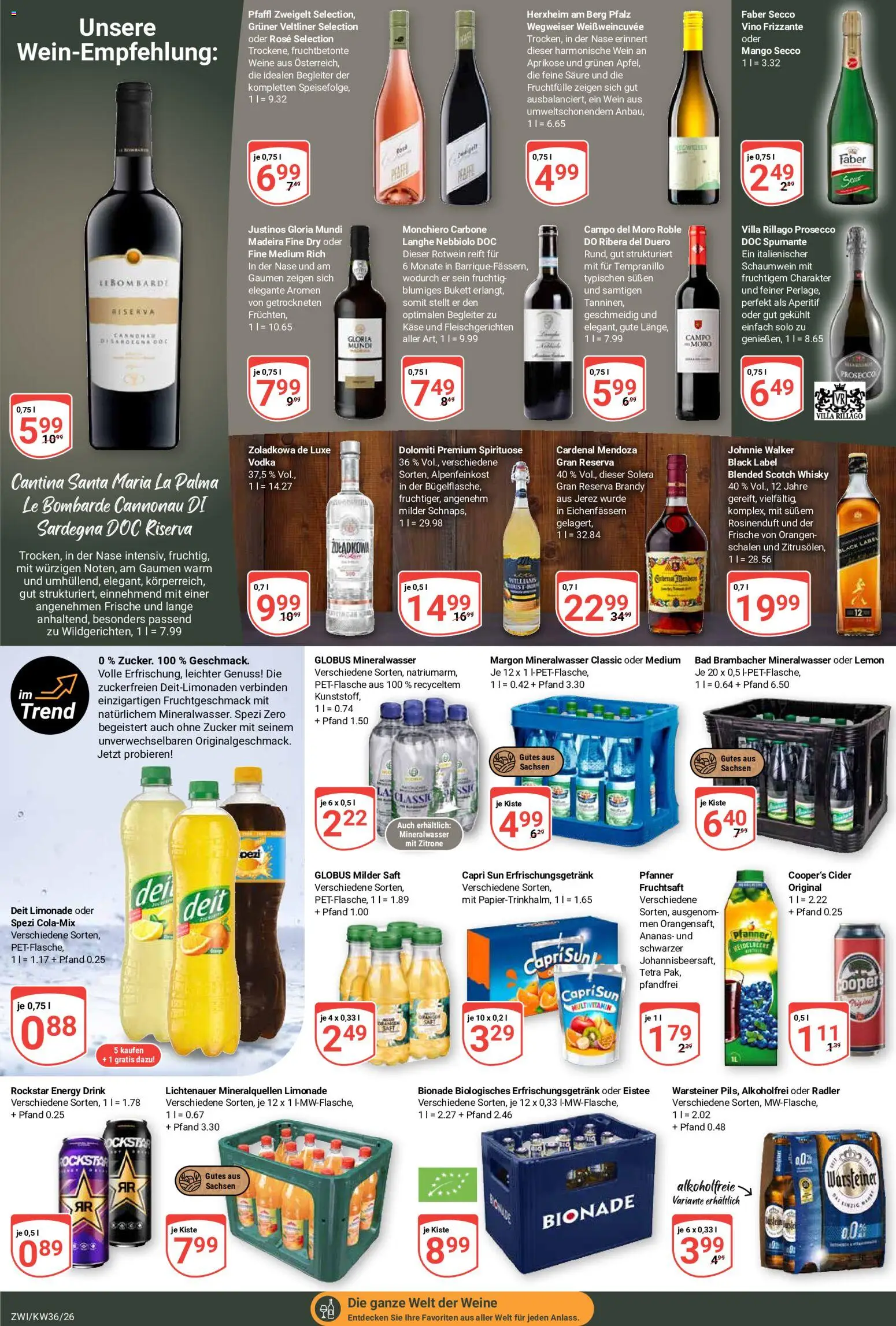 Globus Prospekt Zwickau – gültig ab 31.08.2026 | Seite: 20 | Produkte: Bionade, Radler, Zitrone, Saft