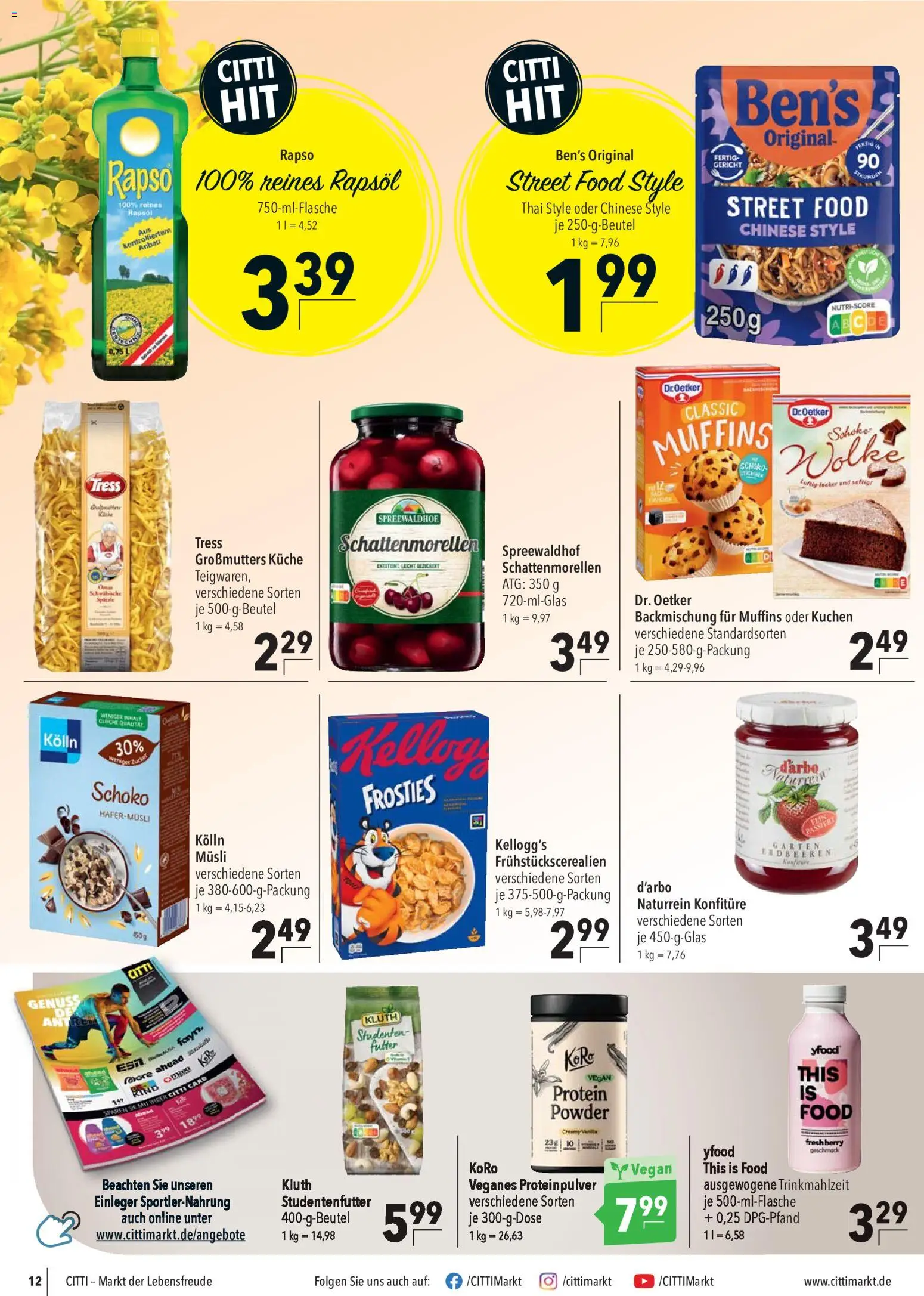 CITTI Markt Prospekt – gültig ab 02.09.2026 | Seite: 12 | Produkte: Musli, Küche, Kellogg's, Erdbeeren