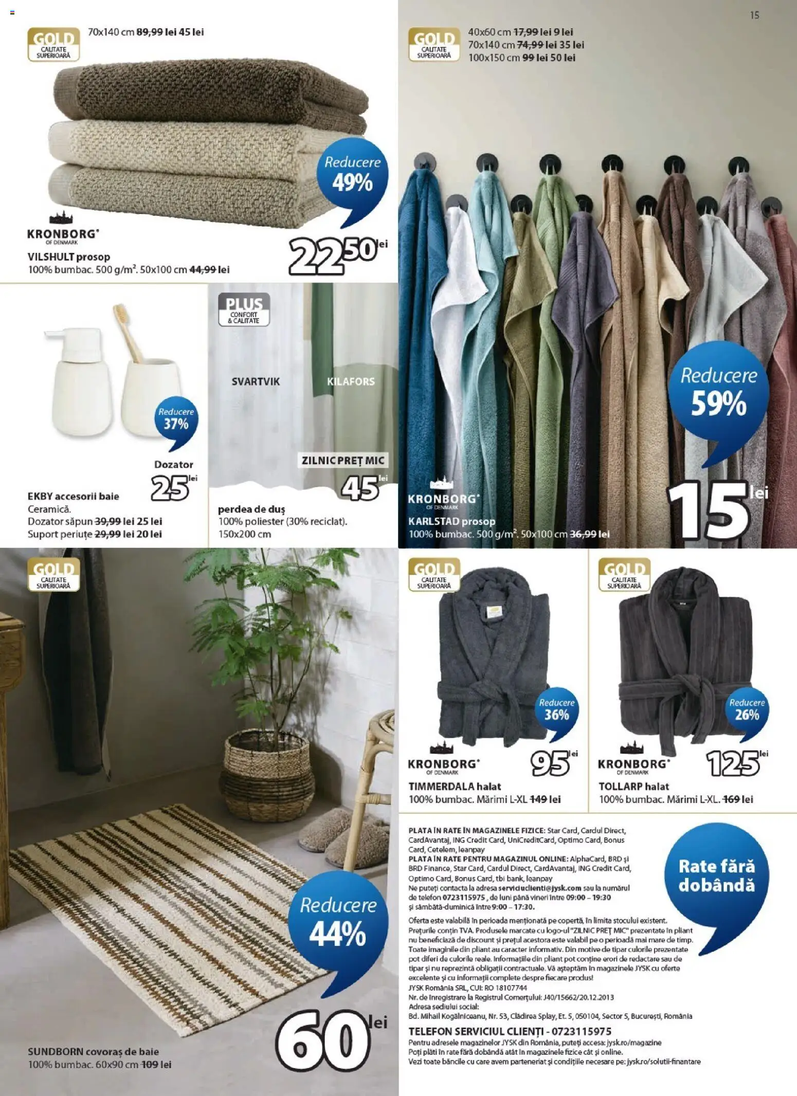 Noul catalog JYSK – valabil de la 09.07.2026 | Pagină: 15 | Produse: Telefon, Duș, Covoraș de baie, Săpun