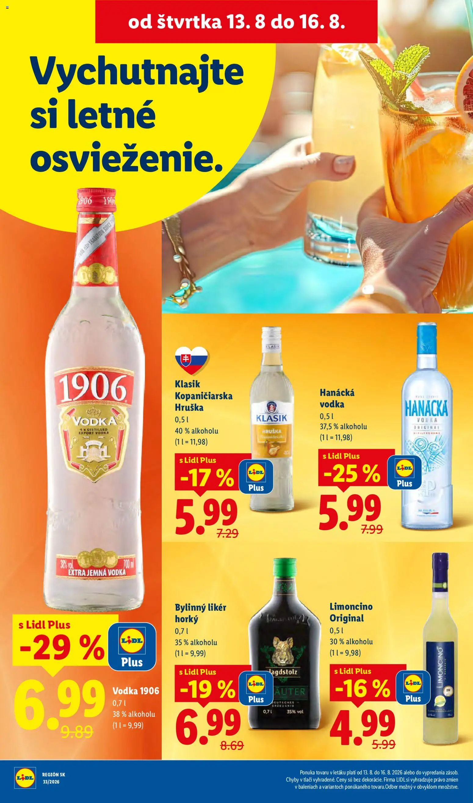 Nové Lidl akcie – leták je platný od 10.08.2026 | Strana: 72 | Produkty: Vodka, Bylinný likér
