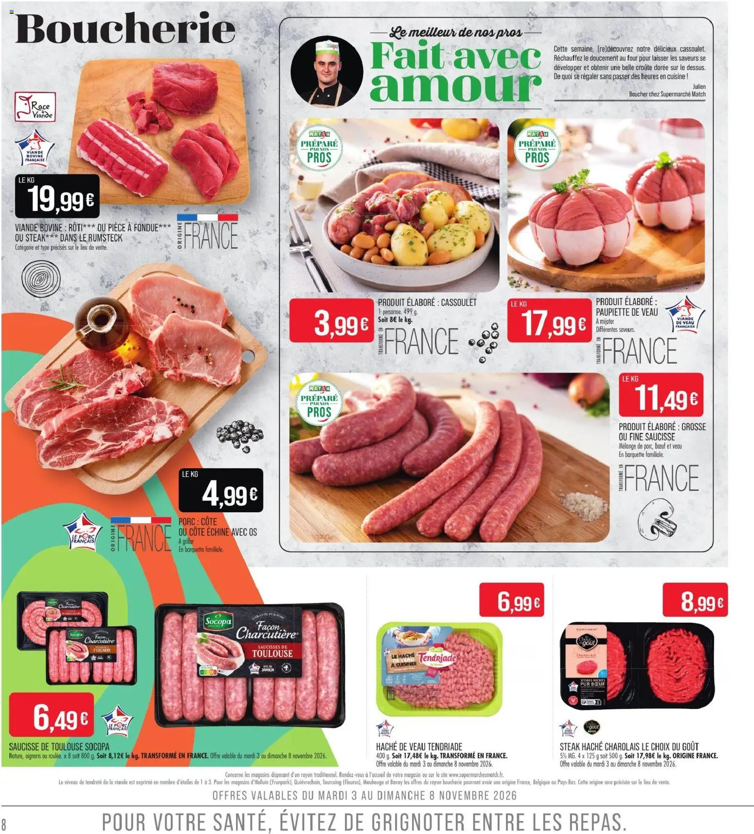 {H1} | Page: 8 | Produits: Four, Saucisse de Toulouse, Porc, Oignons