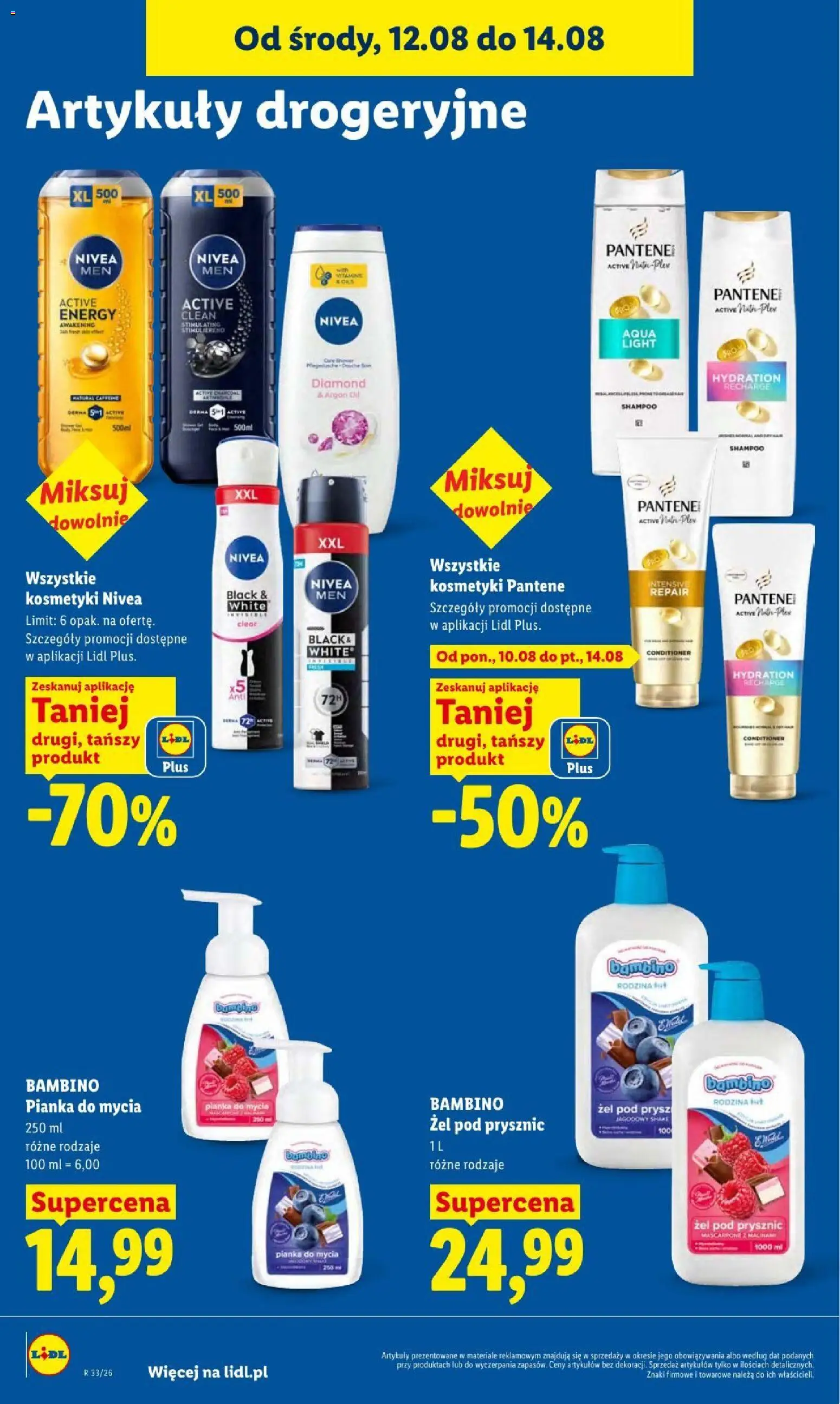 Lidl gazetka od 12.08.2026 | Strona: 90 | Produkty: Kosmetyki, Prysznic, Mascarpone, Żel pod prysznic
