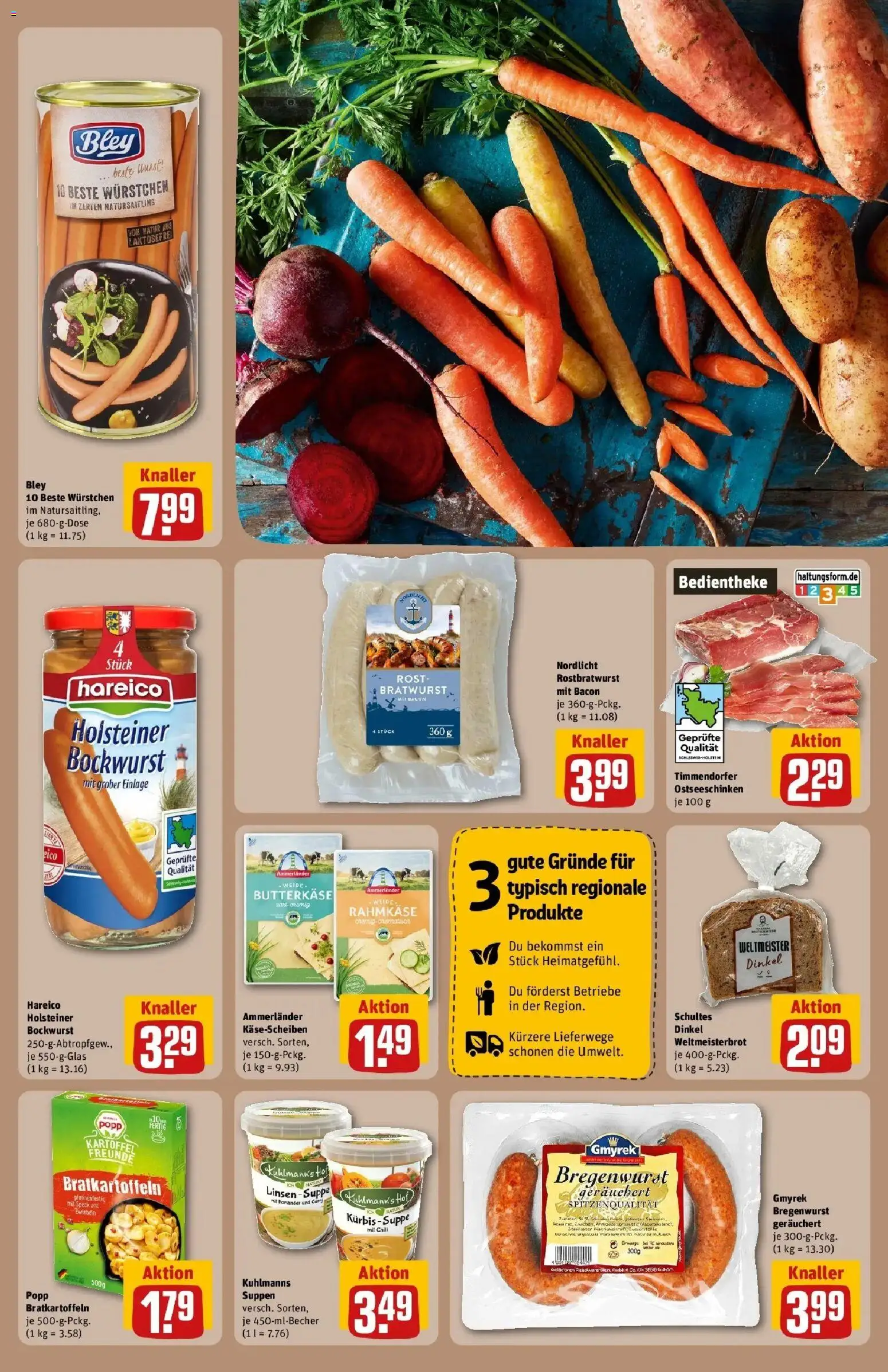 REWE Prospekt ab 26.10.2026 zum Blättern » Angebote | Seite: 23 | Produkte: Bockwurst, Zwiebeln, Chili, Kürbis