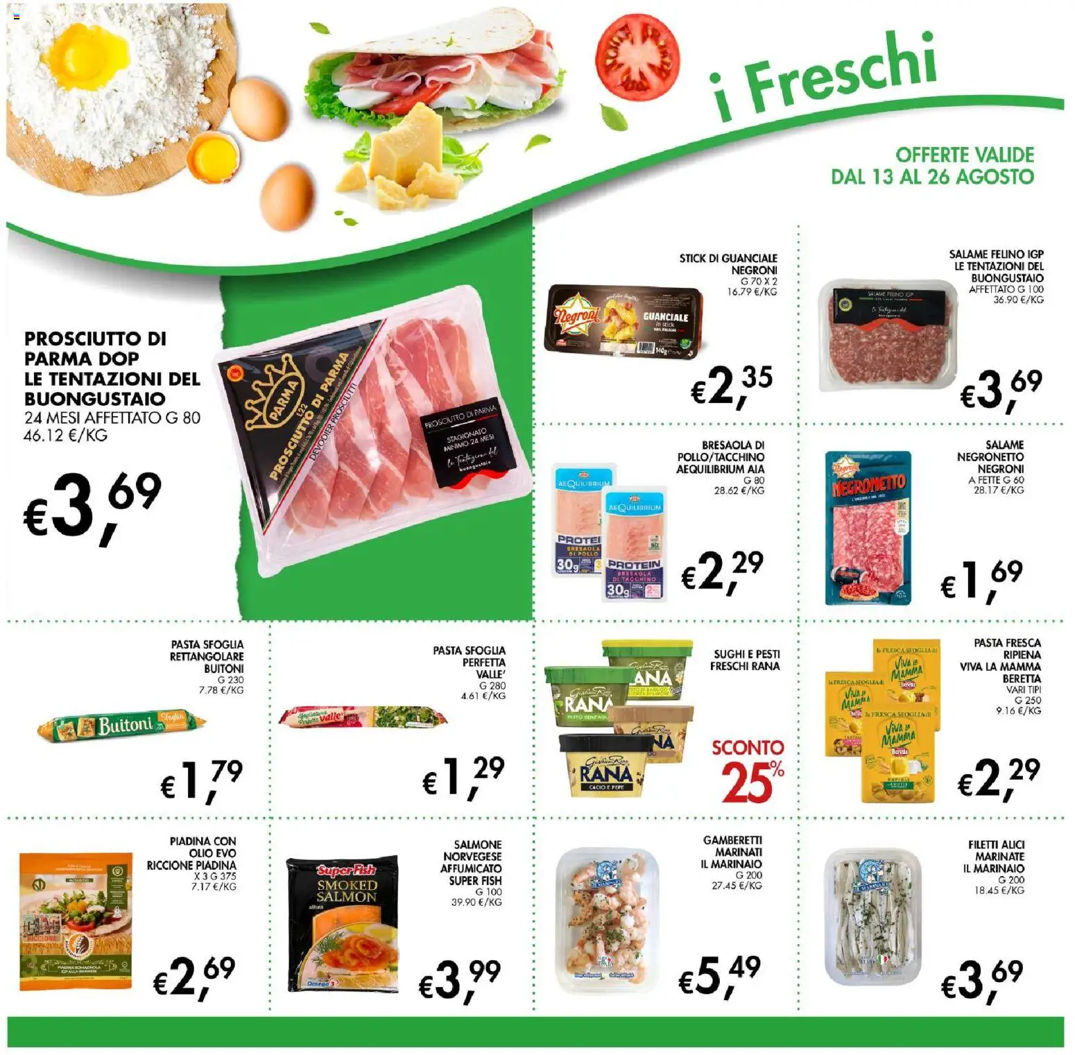 Volantino Coal del 13/08/2026 | Pagina: 10 | Prodotti: Salame, Salmone, Prosciutto, Piadina