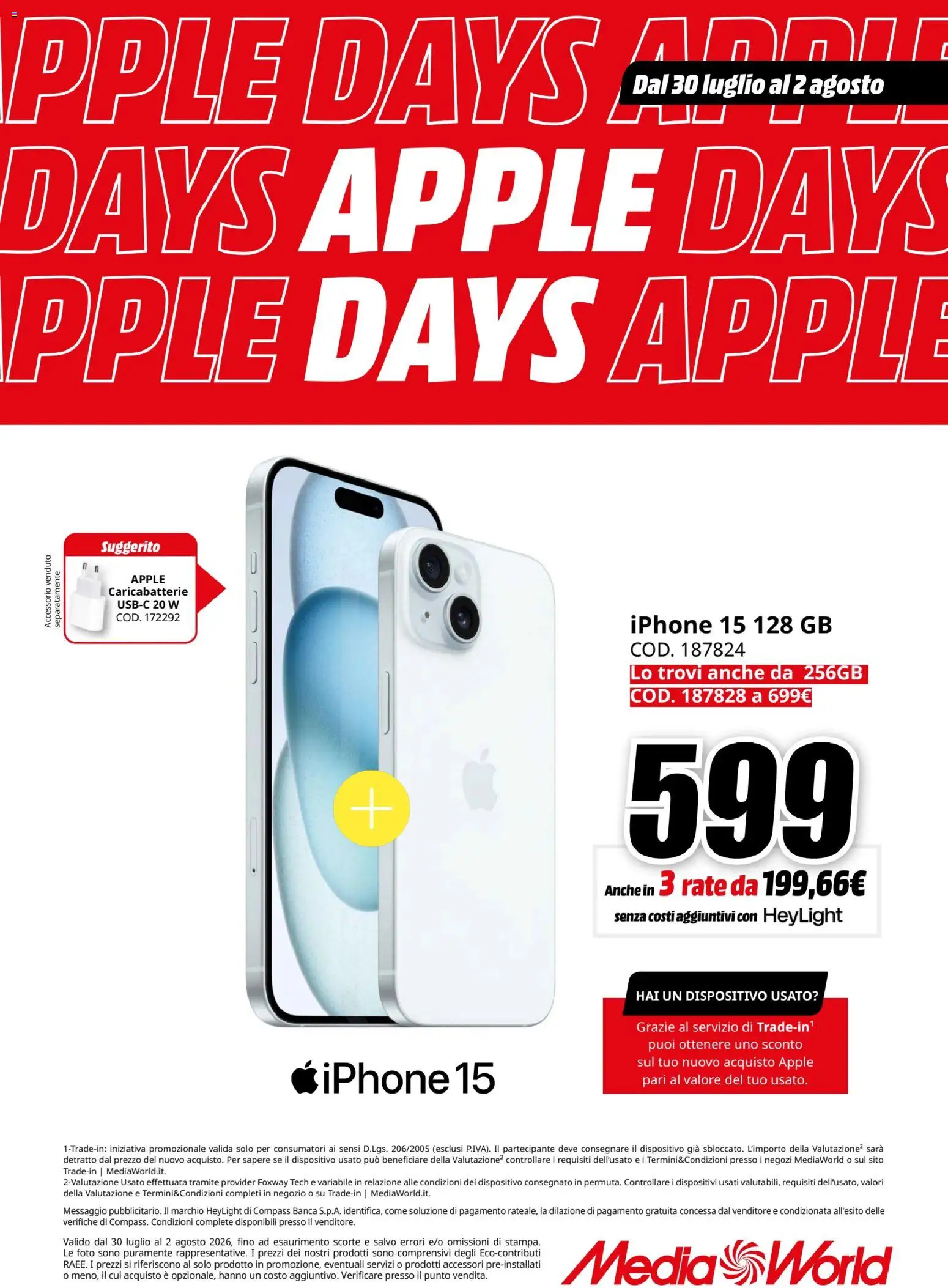 Volantino Media World del 30/07/2026 | Pagina: 10 | Prodotti: Iphone, Caricabatterie