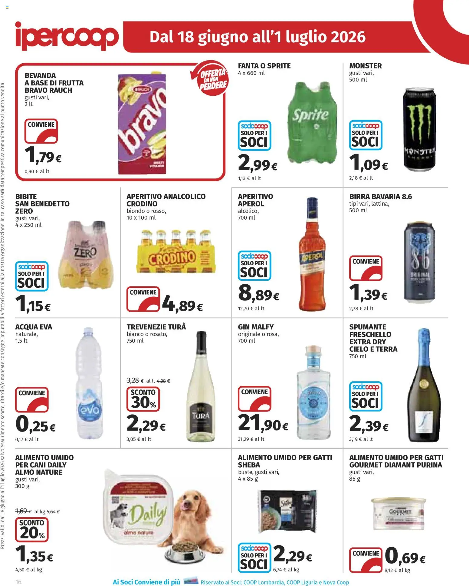 Volantino Ipercoop del 18.06.2026 | Pagina: 16 | Prodotti: Spumante, Fanta, Aperol, Terra