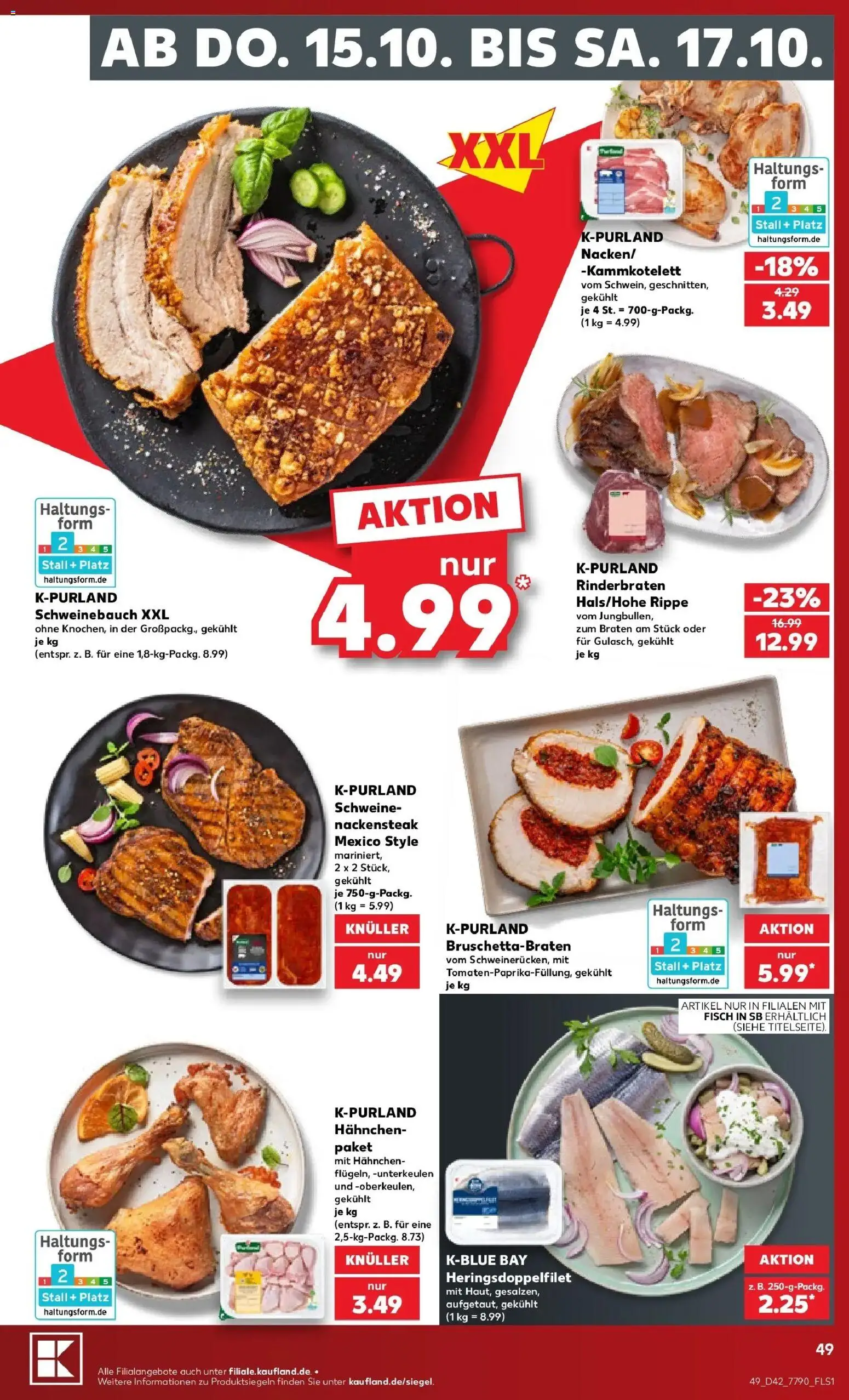 Prospekt Kaufland ab 12.10.2026 » Angebote Online zum Blättern | Seite: 53 | Produkte: Rinderbraten, Hahnchen, Schweinebauch, Fisch
