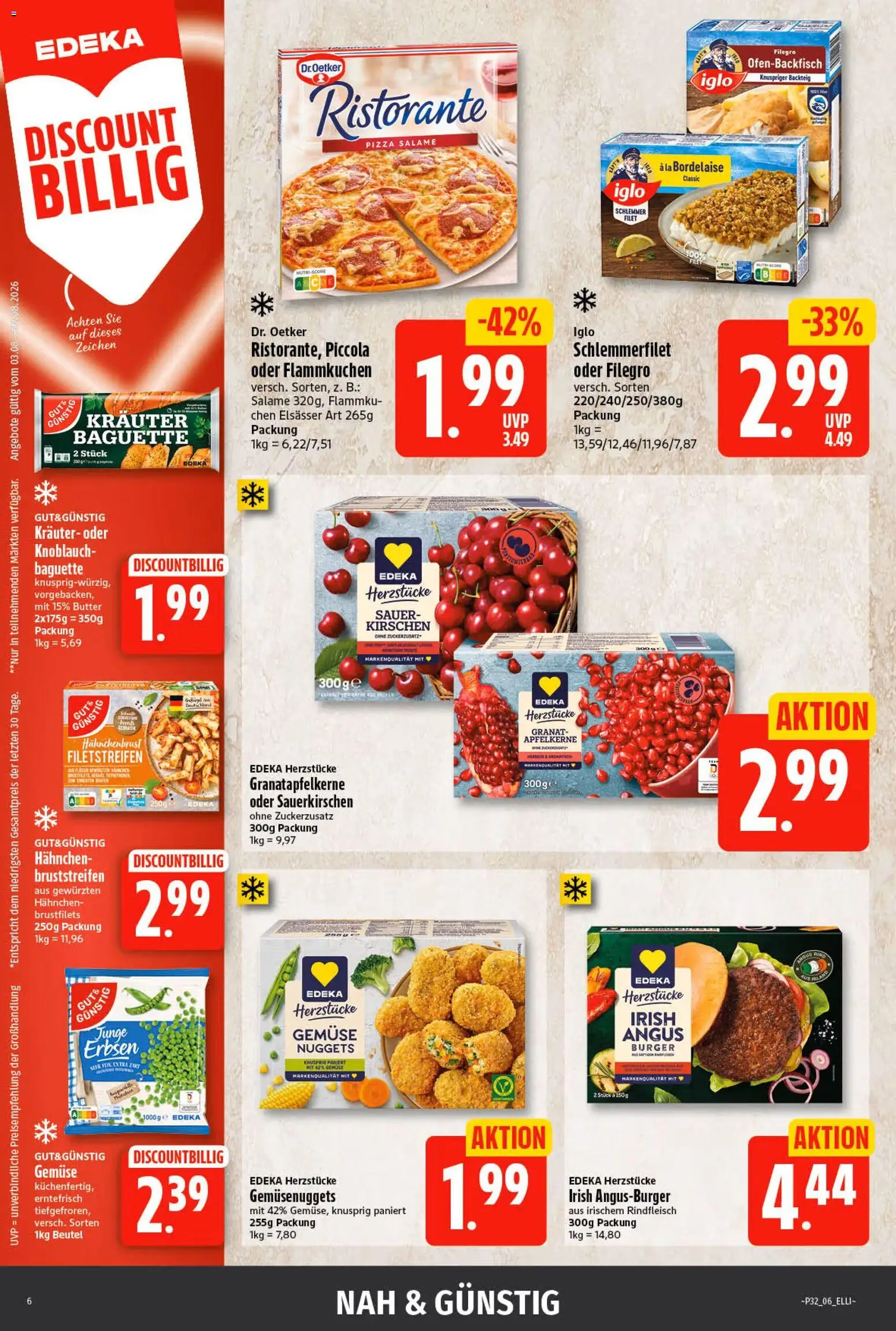 Elli Markt Prospekt – gültig ab 03.08.2026 | Seite: 6 | Produkte: Hahnchen, Butter, Rindfleisch, Hahnchenbrust