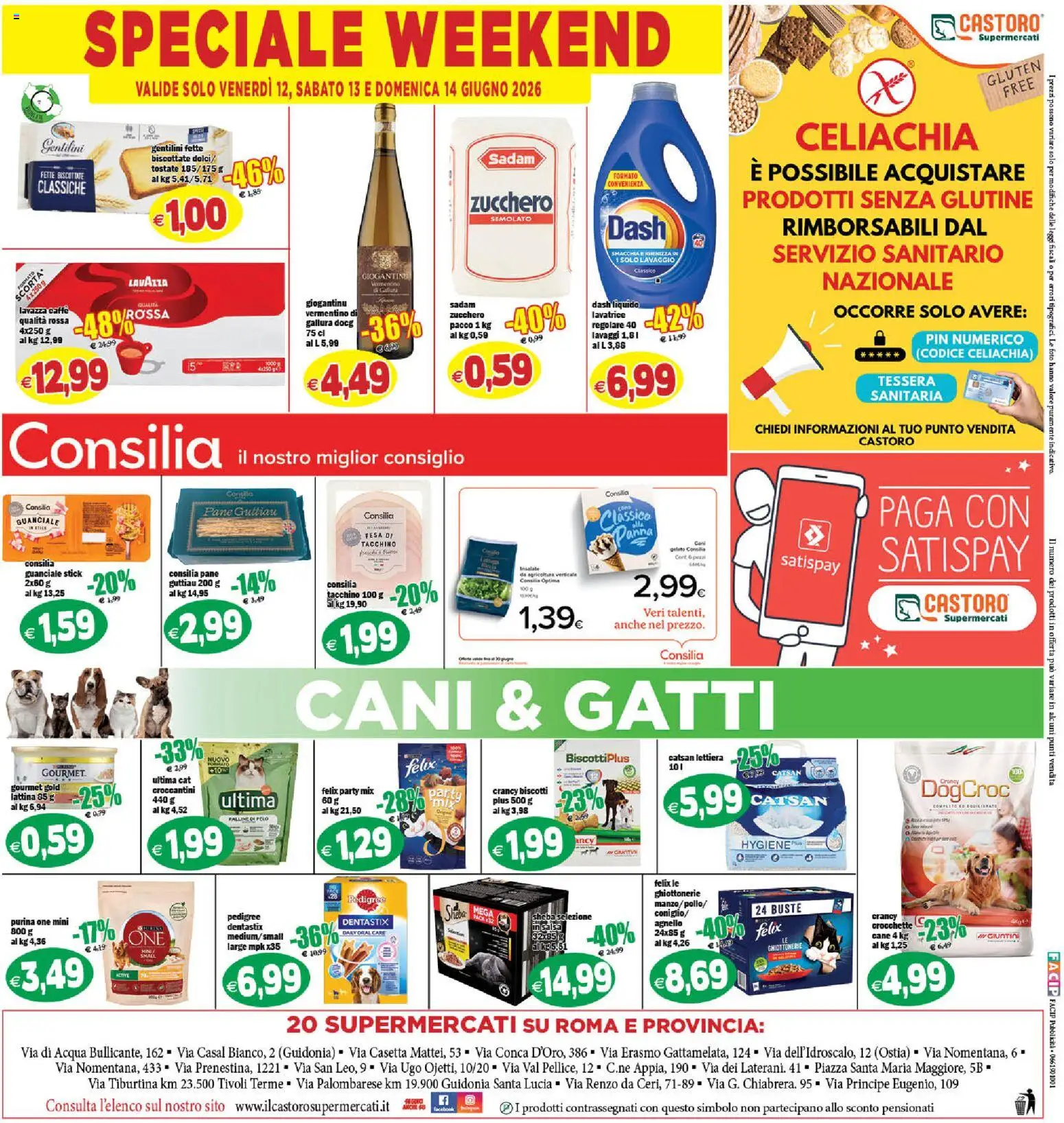 Volantino Il Castoro del 10.06.2026 | Pagina: 20 | Prodotti: Pane, Biscotti, Acqua, Lavazza