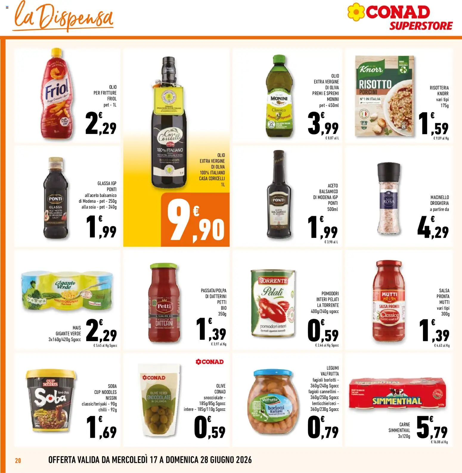 Volantino Conad del 17.06.2026 | Pagina: 20 | Prodotti: Cannellini, Mutti, Mais, Mutti salsa