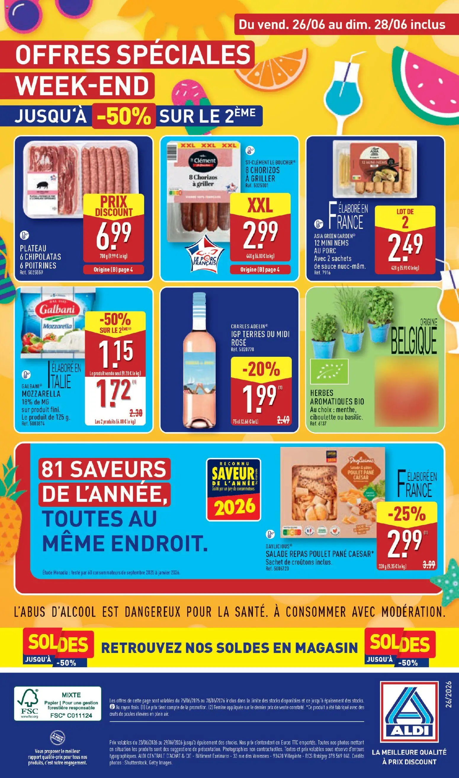 {H1} | Page: 40 | Produits: Salade, Mozzarella, Œufs, Porc