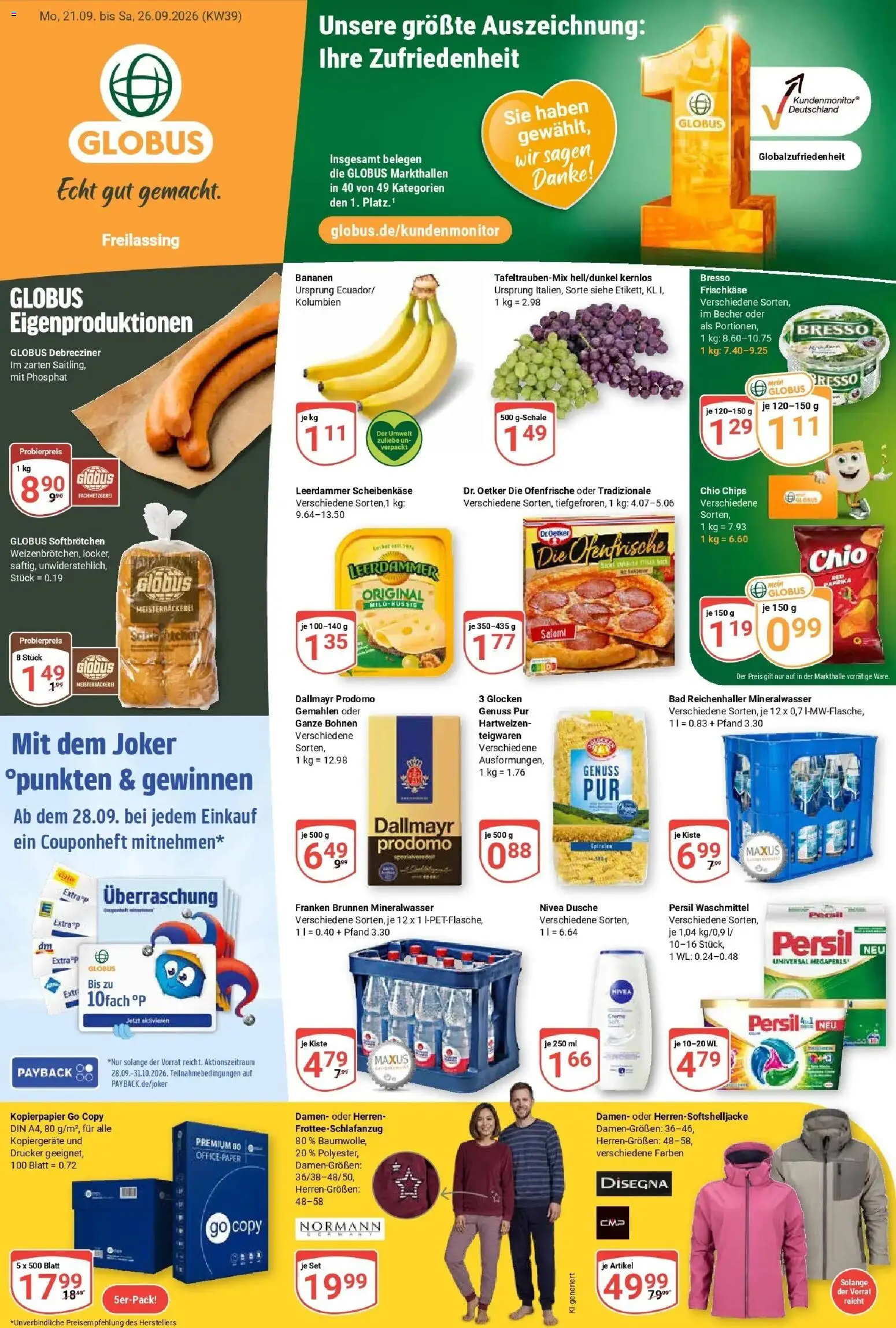 Globus Prospekt Freilassing (ab 21.09.2026) » Angebote online | Seite: 3 | Produkte: Bad, Dallmayr, Salami, Frischkase