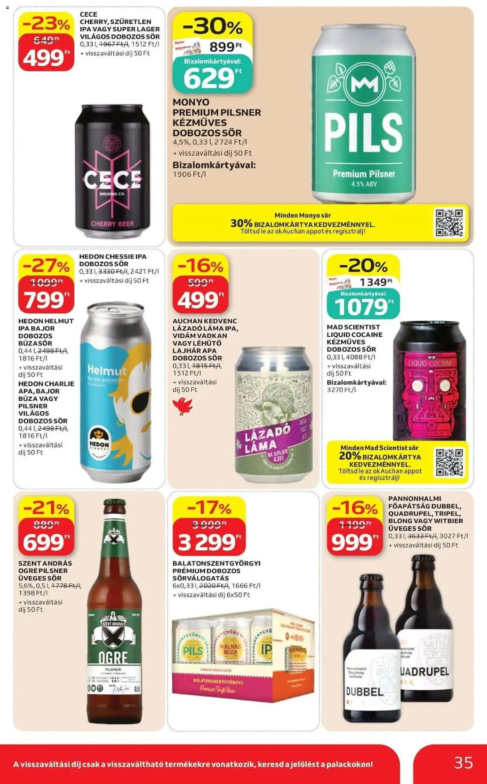 Auchan akciós újság Szolnok - 2026.10.22. -tól/töl > akció, lapozható szórólap 🛍️ | Oldal: 35 | Termékek: Búza, Búzasör, Lé, Mangó