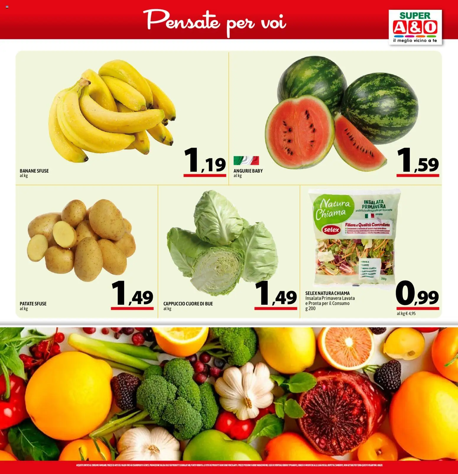 Volantino A&O del 30.04.2026 | Pagina: 3 | Prodotti: Banane, Patate, Cappuccio, Terra