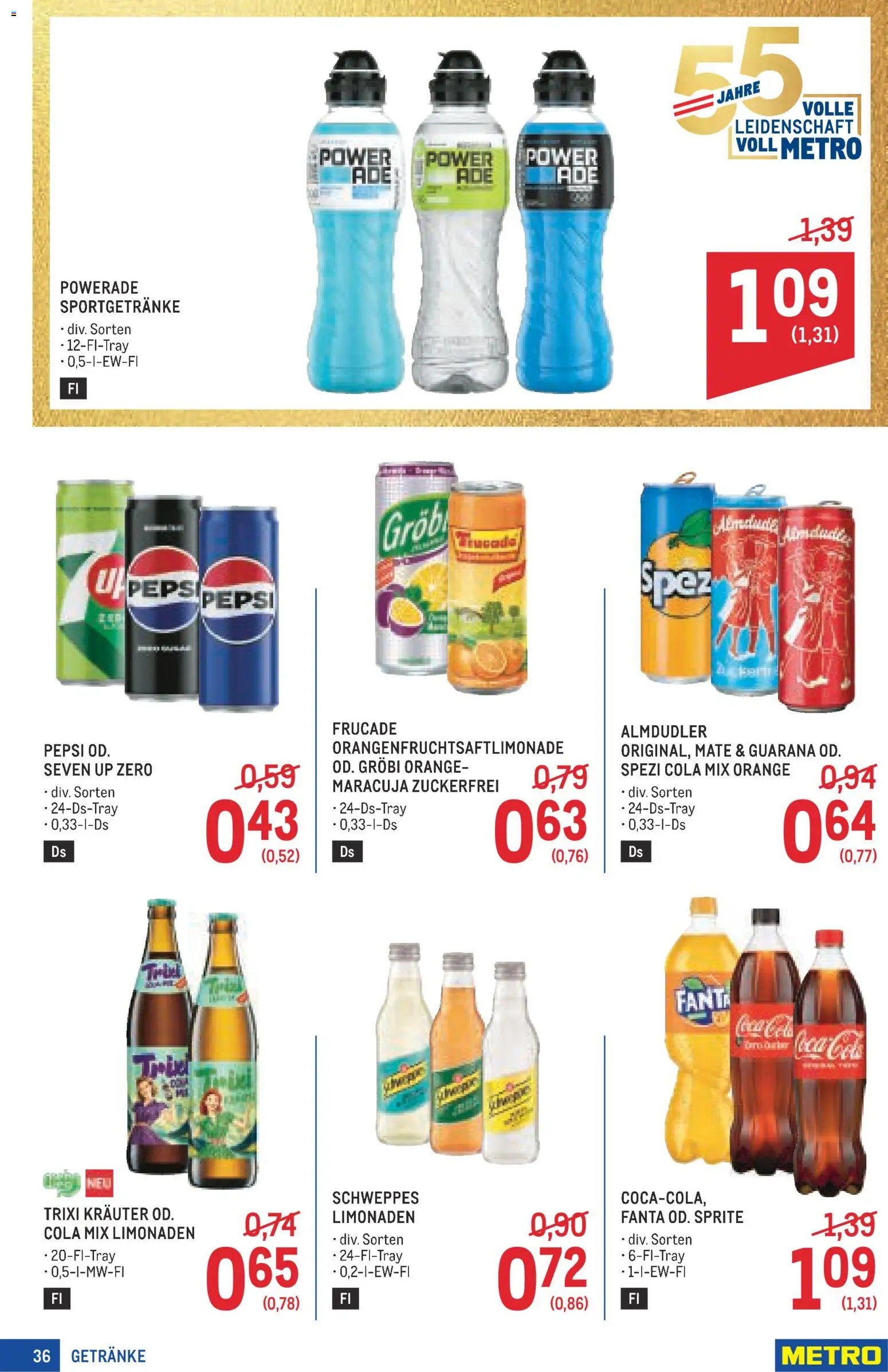 Metro angebote Profi gültig ab 01.10.2026 | Seite: 36 | Produkte: Getränke, Fanta, Pepsi