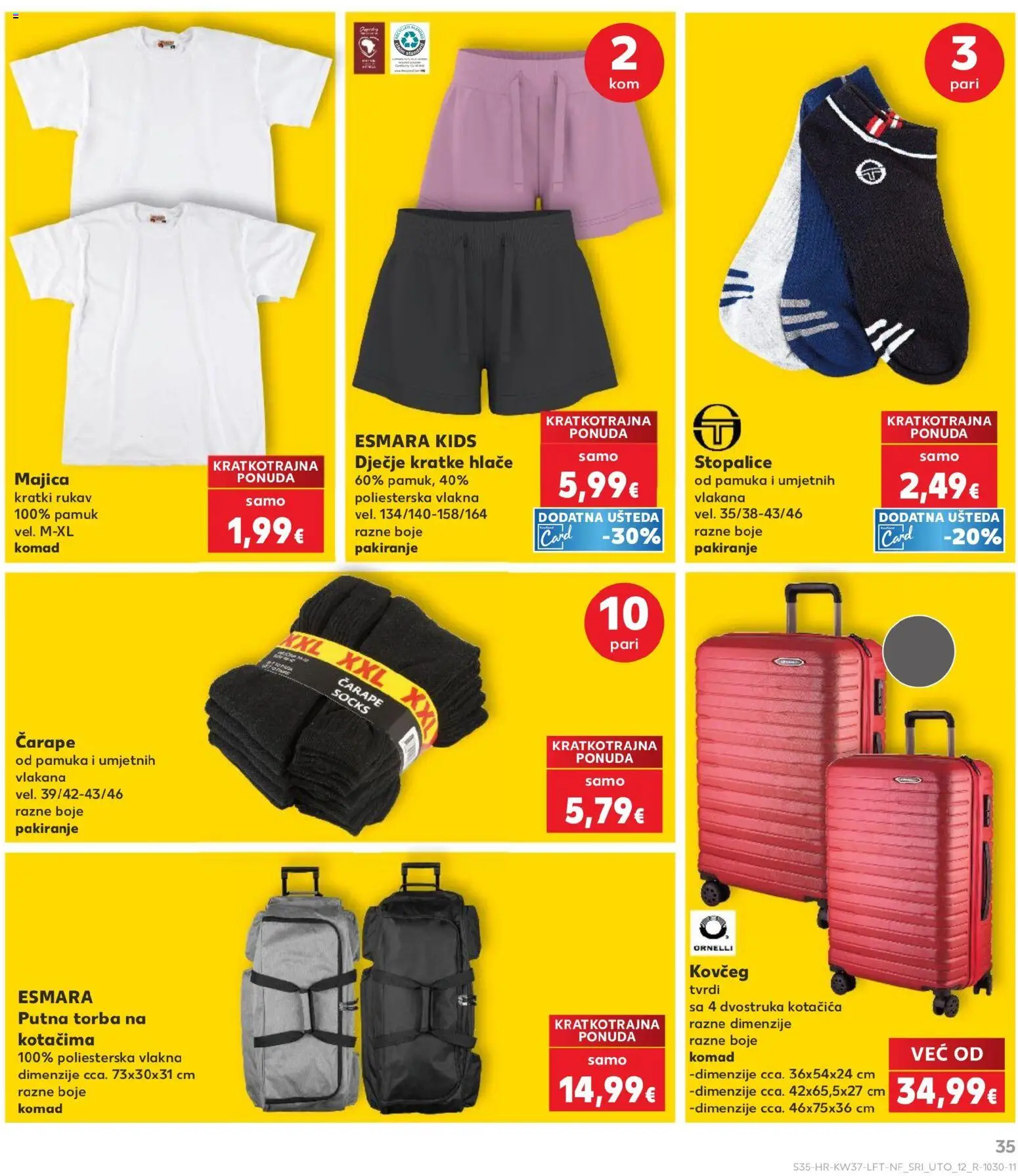 Kaufland katalog | vrijedi od 09.09.2026 | Stranica: 35 | Proizvodi: Majica, Hlače, Kratke hlače, Putna torba