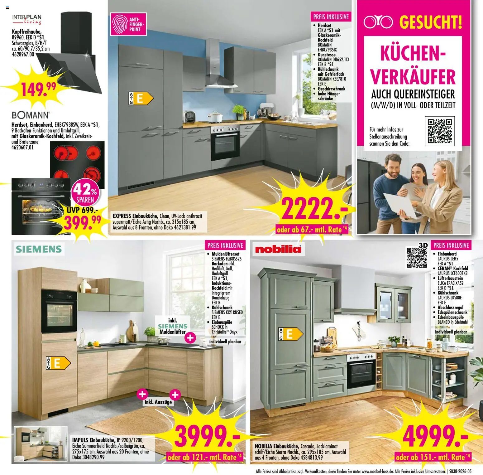 SB Möbel Boss Prospekt – gültig ab 12.09.2026 | Seite: 5 | Produkte: Siemens, Kochfeld, Backofen, Dunstabzug