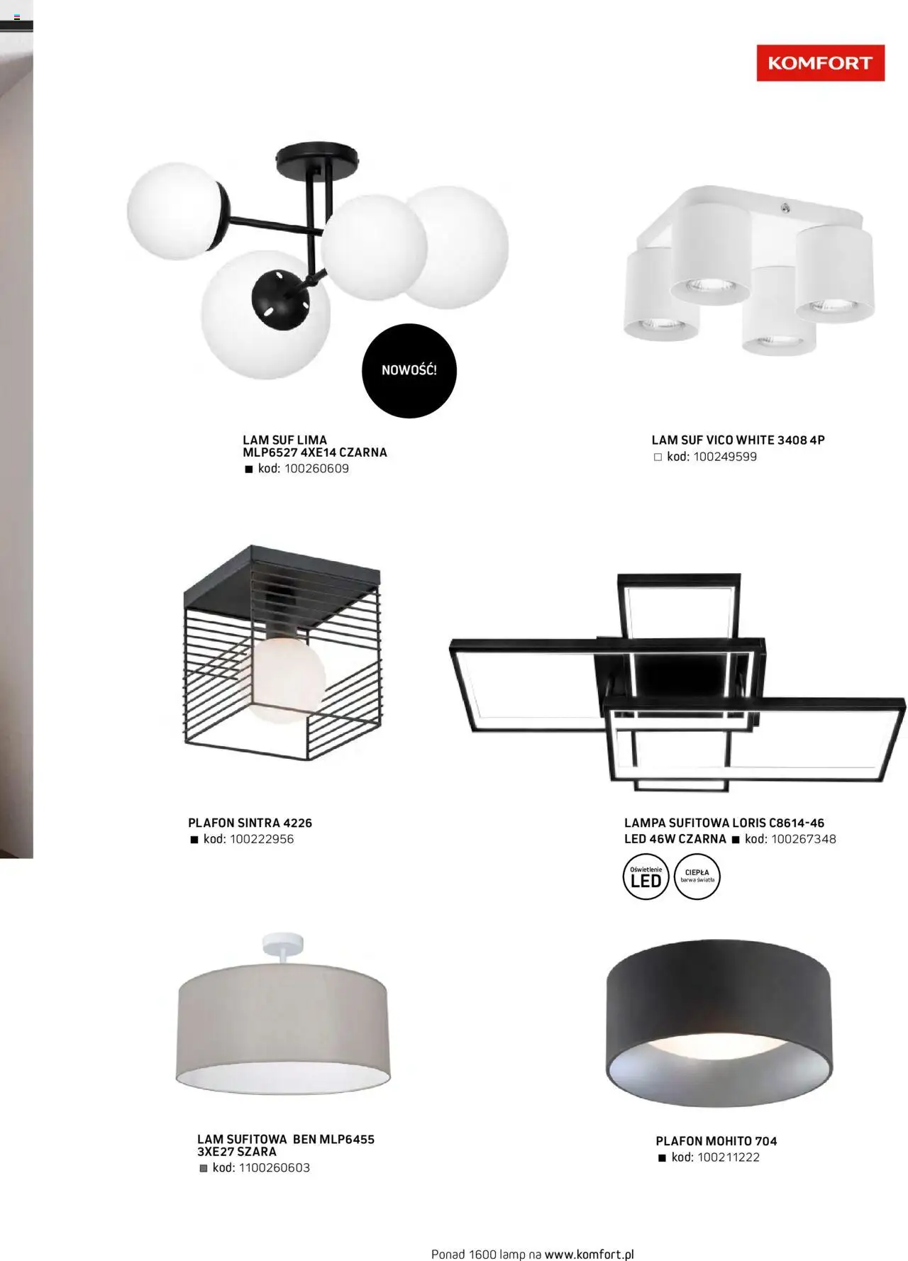 Komfort Gazetka - Katalog Meble od 01.09.2024 | Strona: 77 | Produkty: Lampa
