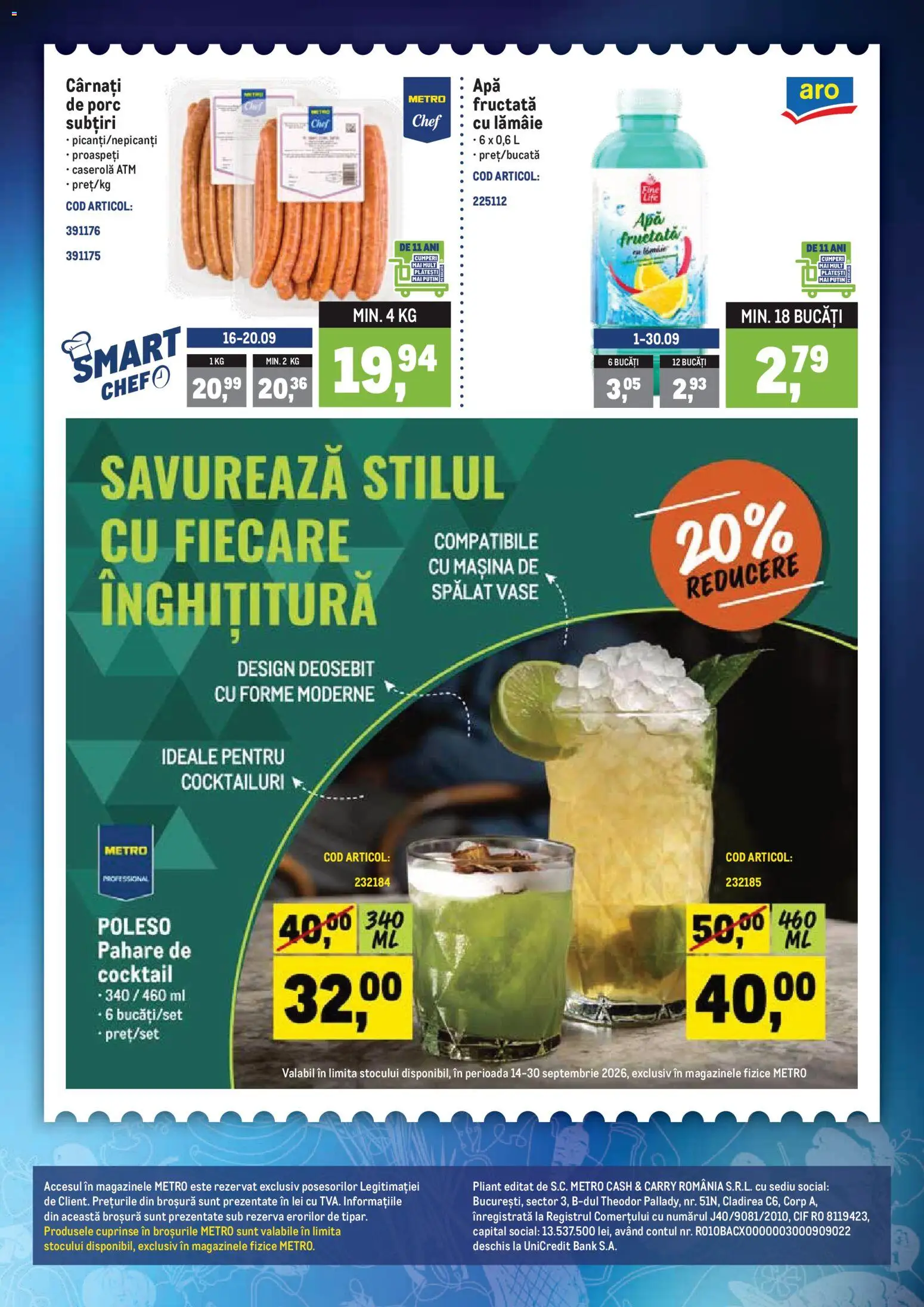 Noul catalog Metro – valabil de la 14.09.2026 | Pagină: 2 | Produse: Mașină De Spălat, Cocktailuri, Mașină De Spălat Vase, Lămâie