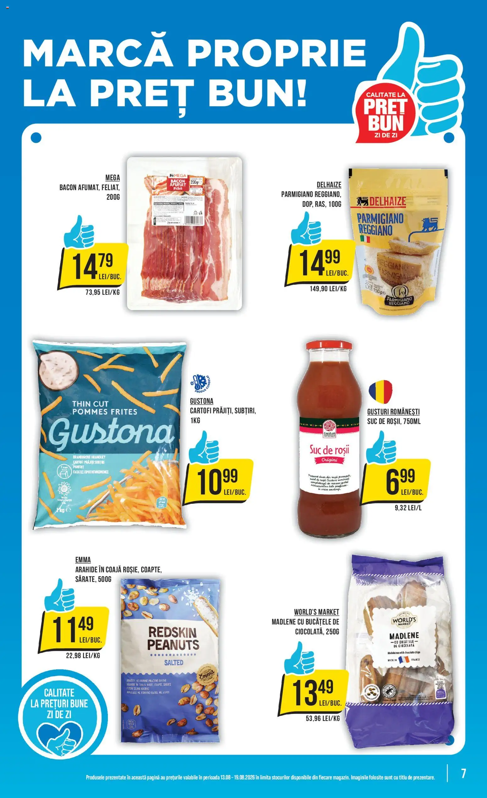 Noul catalog Mega Image – valabil de la 13.08.2026 | Pagină: 7 | Produse: Arahide, Ciocolată, Suc, Roșii