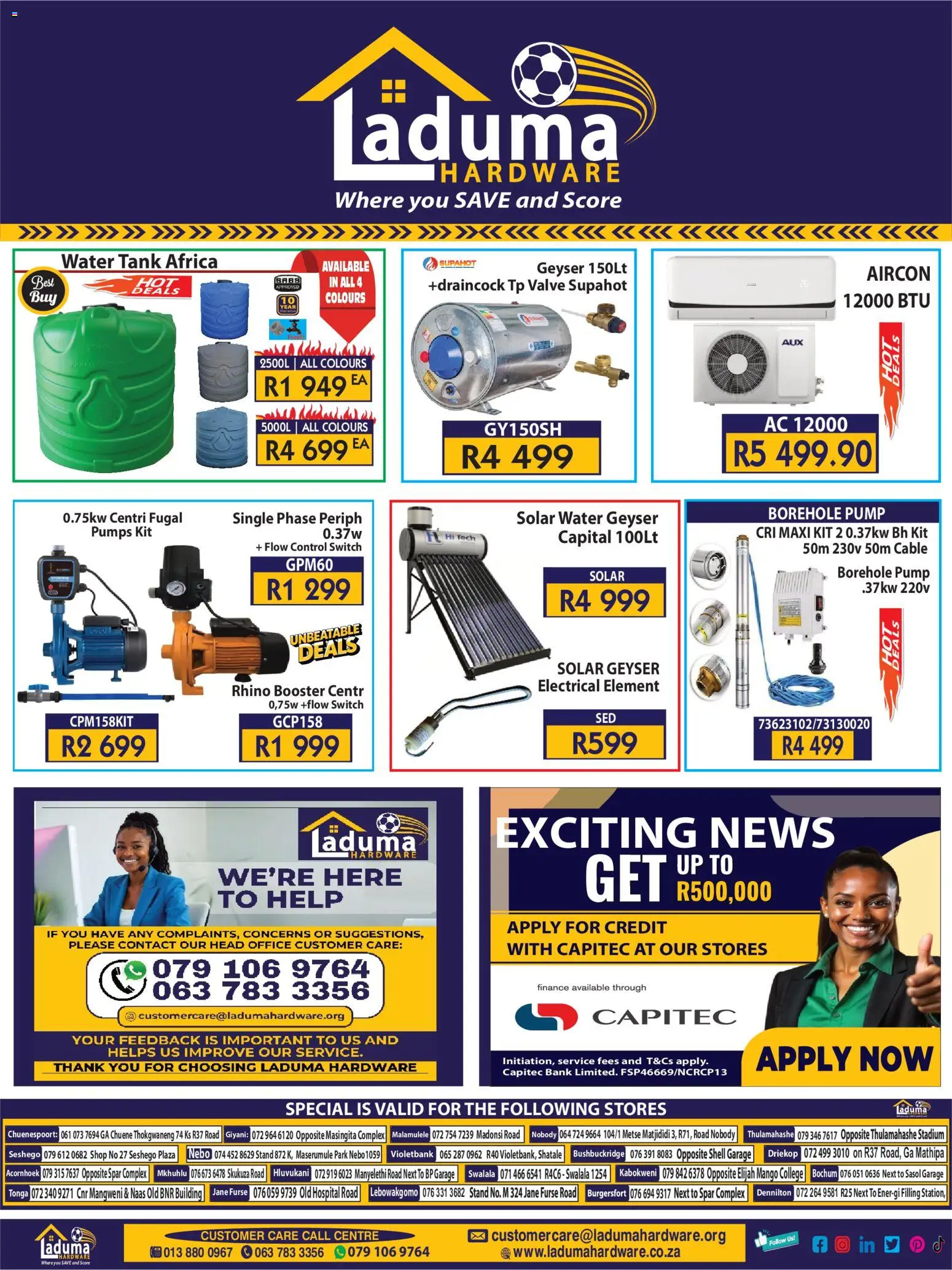New Laduma Hardware catalogue – valid from 01.02.2026 | Page: 1 | Products: Cable, Scale, Valve, Water